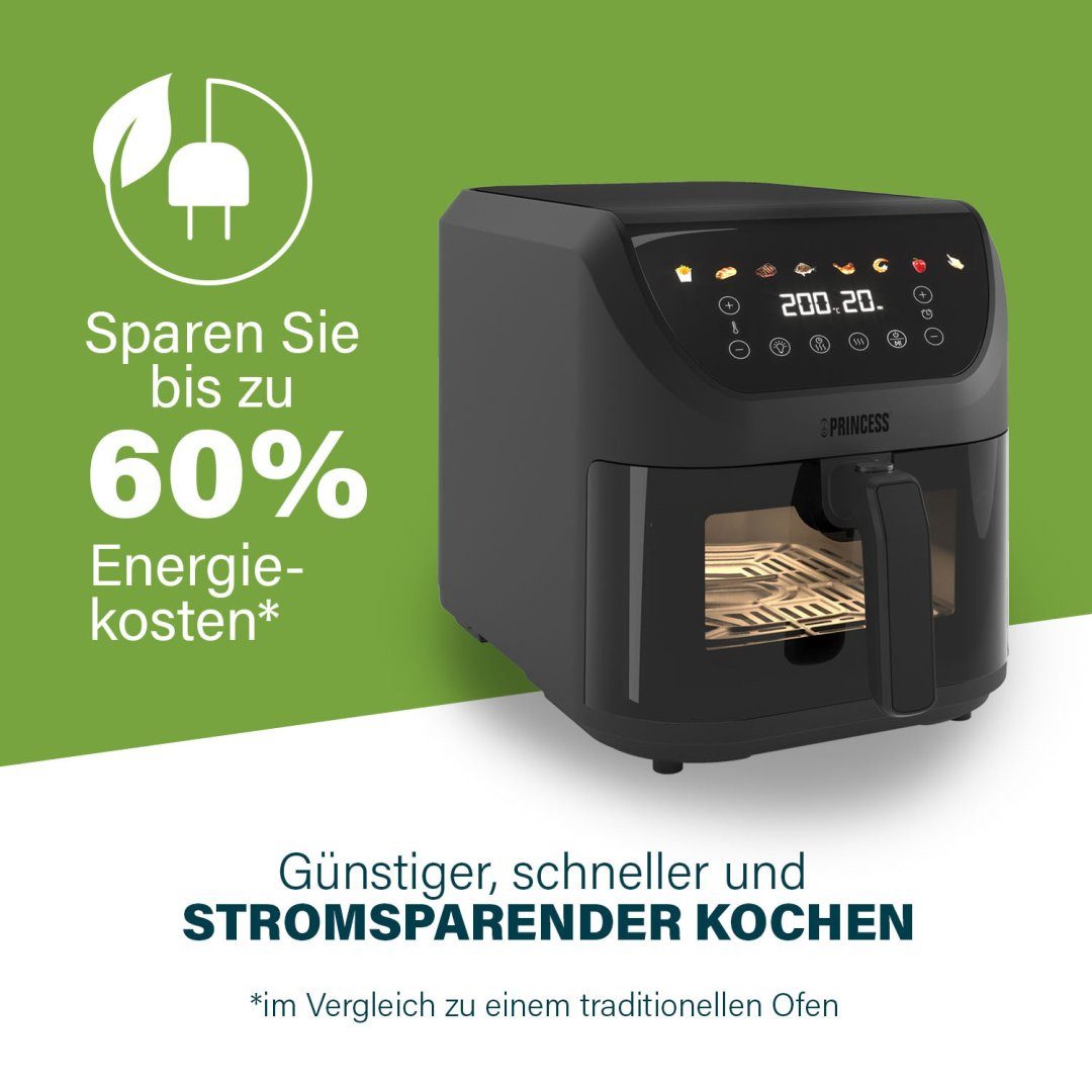 PRINCESS Heißluftfritteuse 01.182476.01.001, 2000 W, 8 l Volumen – 2000 W