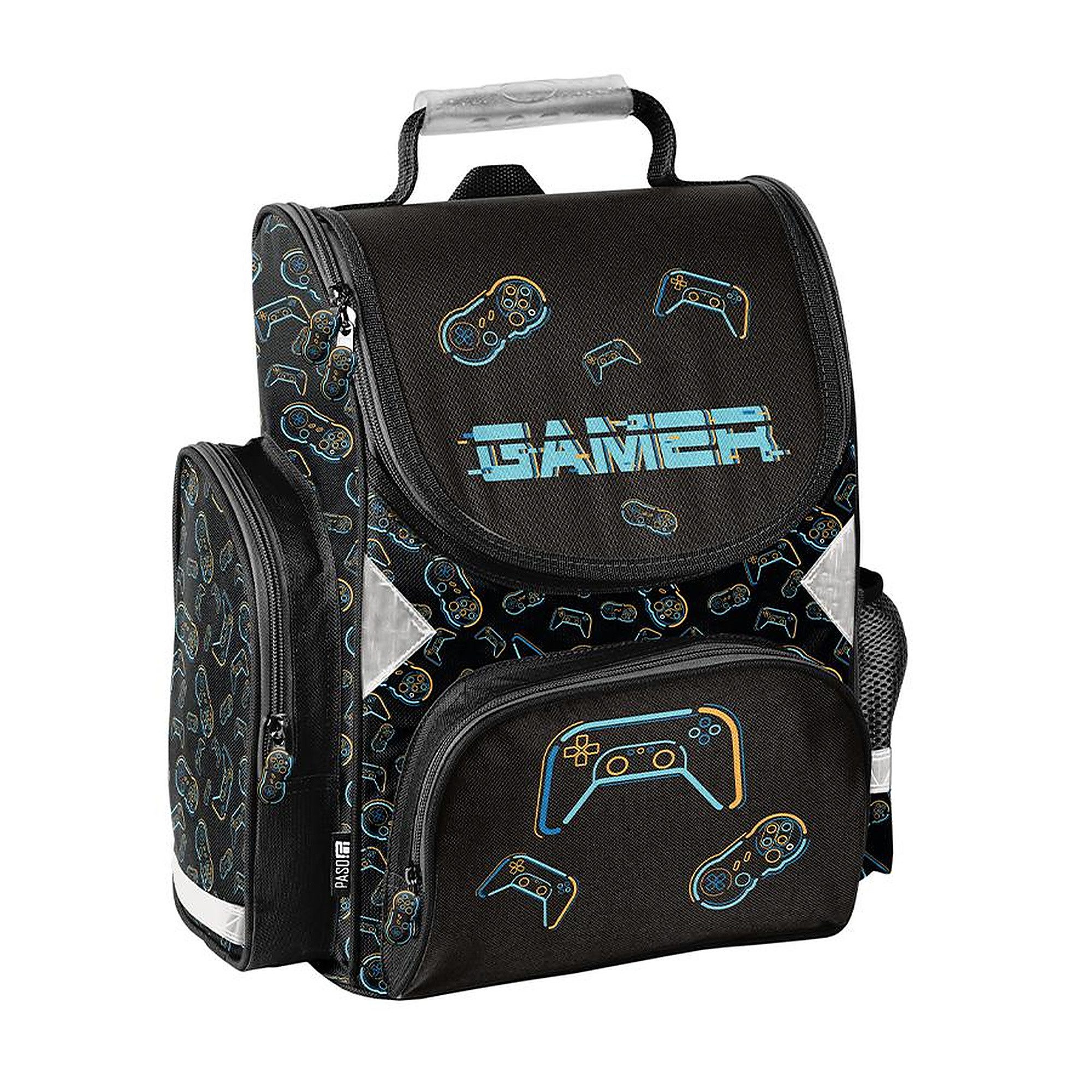 PASO Schulrucksack (Schulset, 6-tlg), Game, 6-tlg. Set, Schwarz