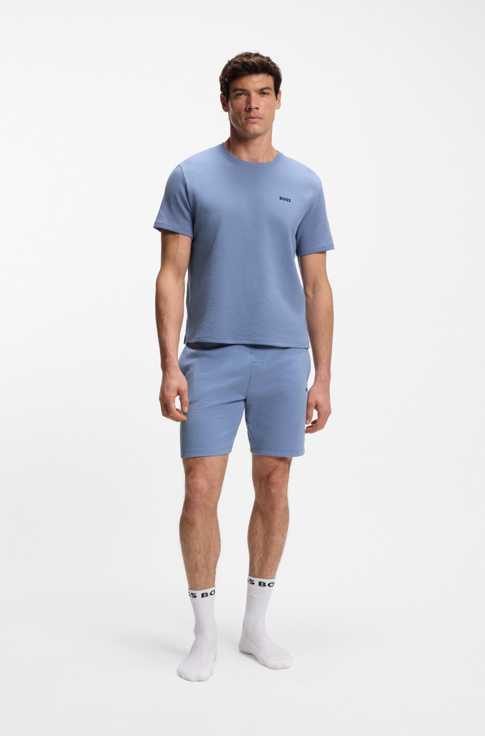 BOSS Pyjamaoberteil Waffle T-Shirt
