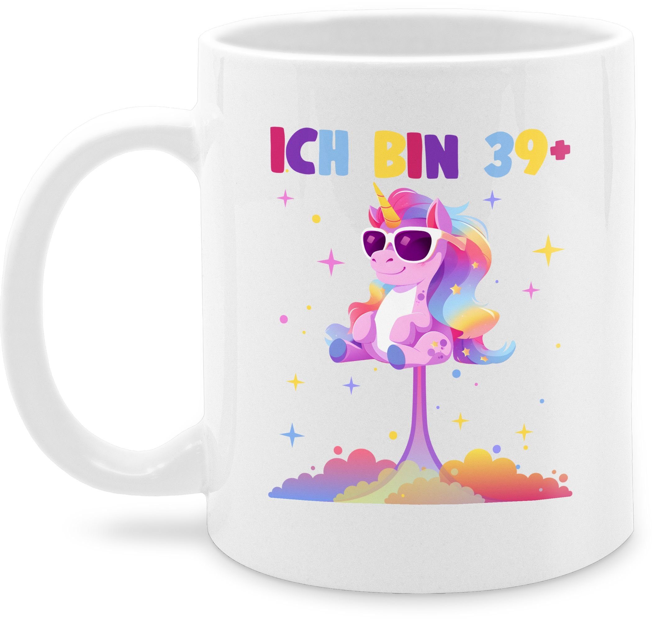 Shirtracer Tasse Ich bin 39+ - 39 plus, Keramik, 40. Geburtstag Tasse 3 Weiß