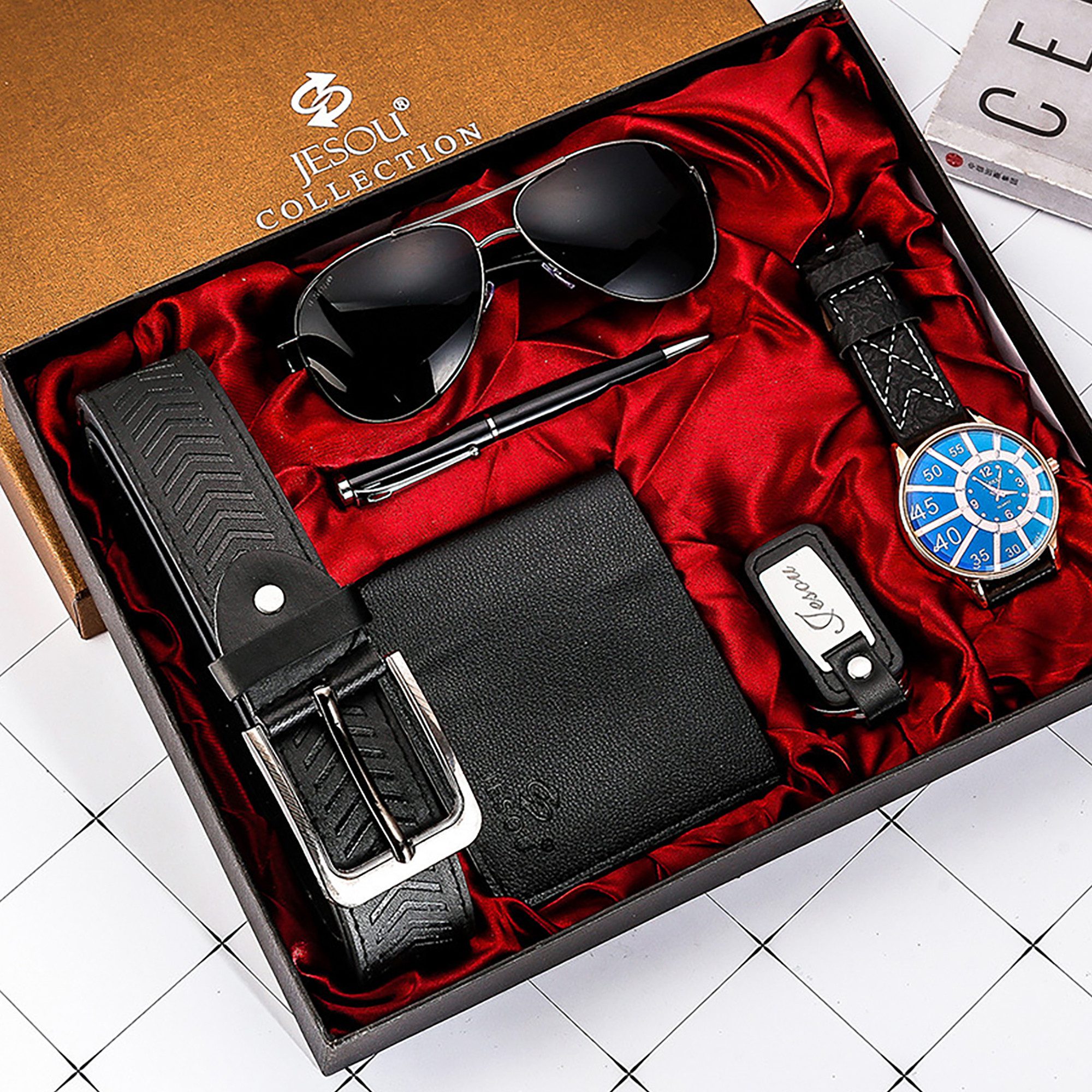 Luckice Geldbörse 6PCS Geschenk für Männer Gürtel Set(Geburtstag Geschenke) günstig online kaufen