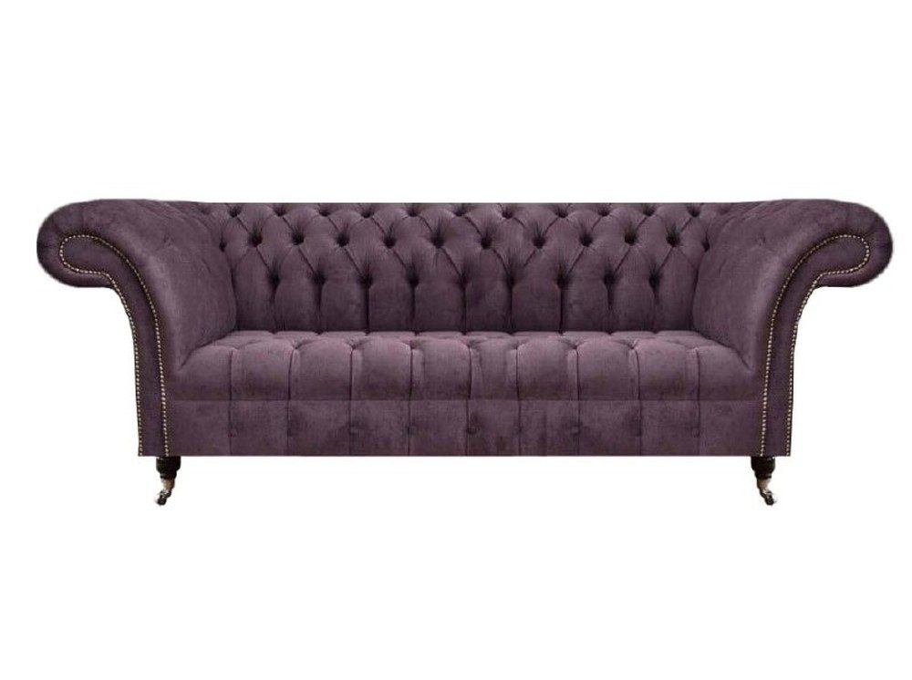 JVmoebel Chesterfield-Sofa Chesterfield-Sofa Klassisches Design Stoffbezug Einfarbiges Material, 1 Teile