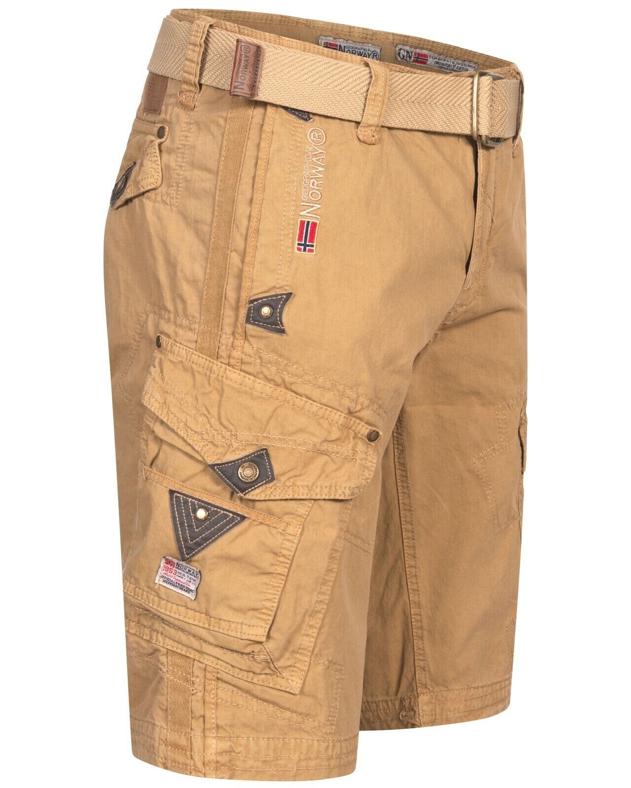 Geographical Norway Shorts Herren Cargo Shorts kurze Hose knielang Short Bermuda Sommer Freizeit