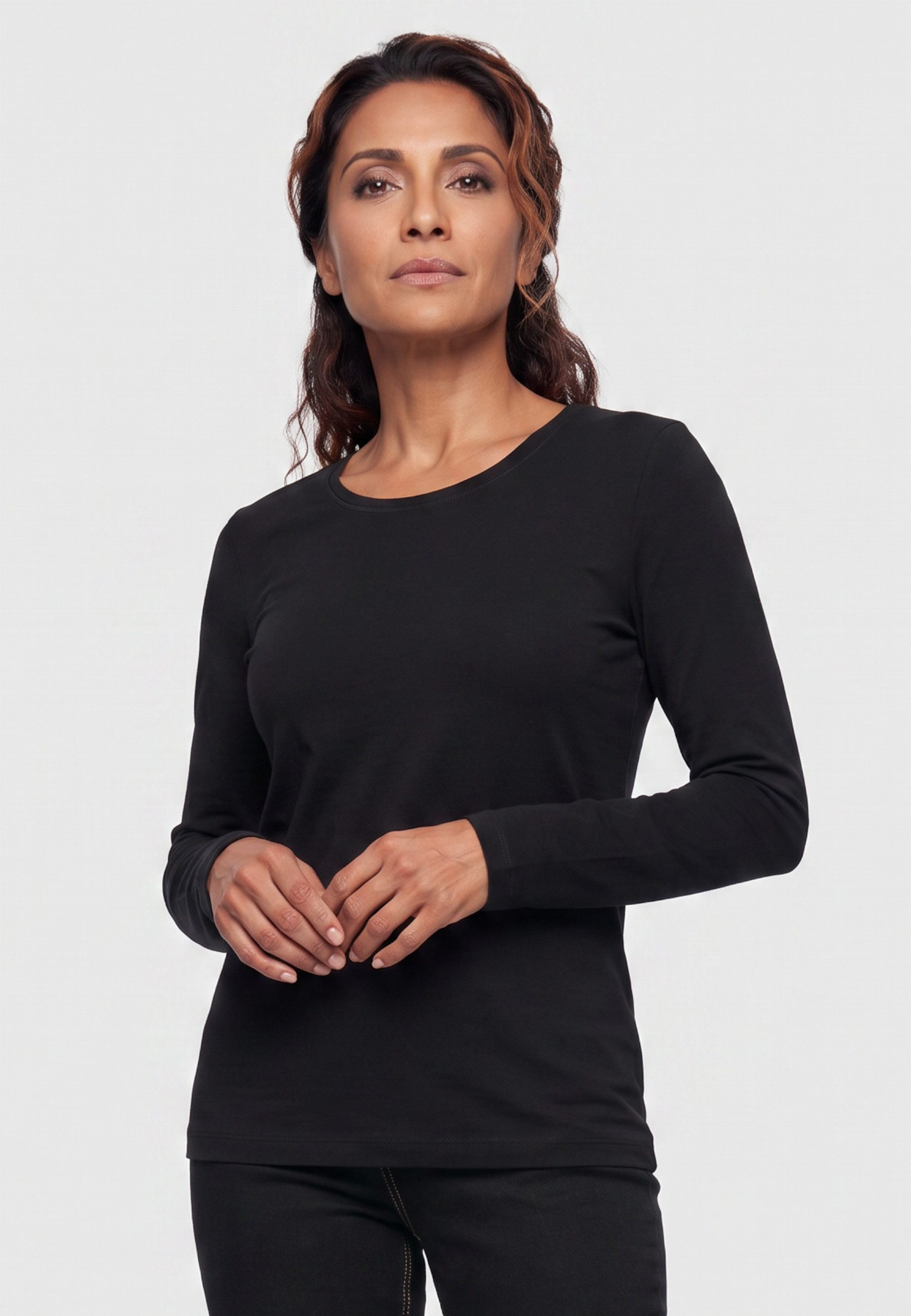 Olsen T-Shirt mit Rundhalsausschnitt und langen Ärmeln