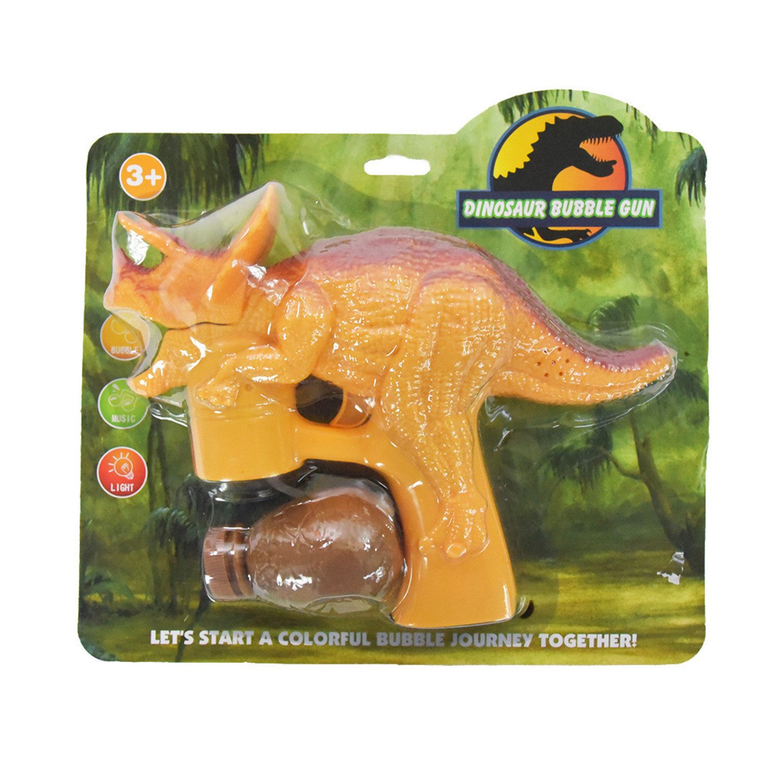 Kögler Seifenblasenpistole Triceratops Seifenblasenpistole mit Licht, Sound und Seifenlauge