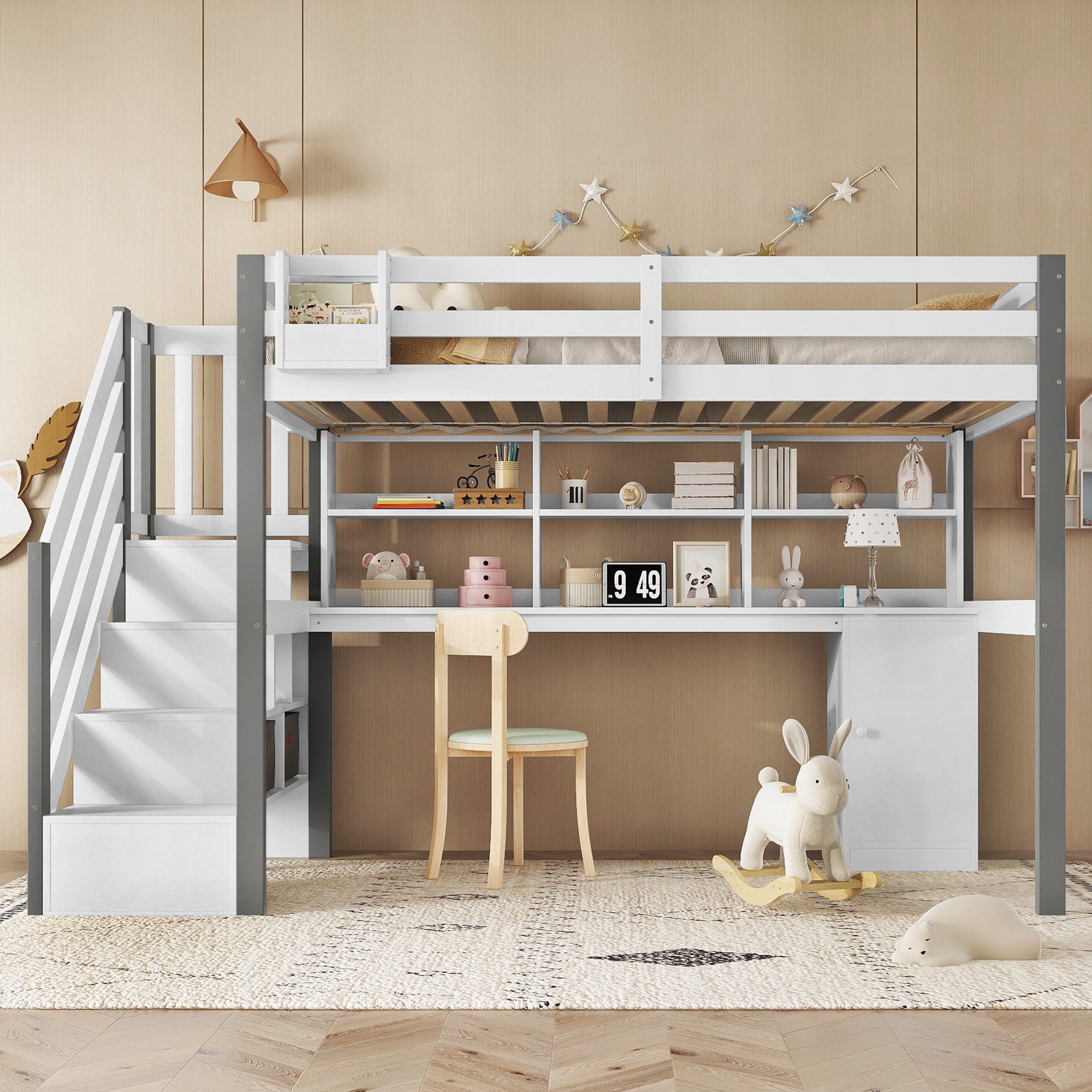 Merax Hochbett (1-St) Etagenbett Kinderbett 90x200cm günstig online kaufen