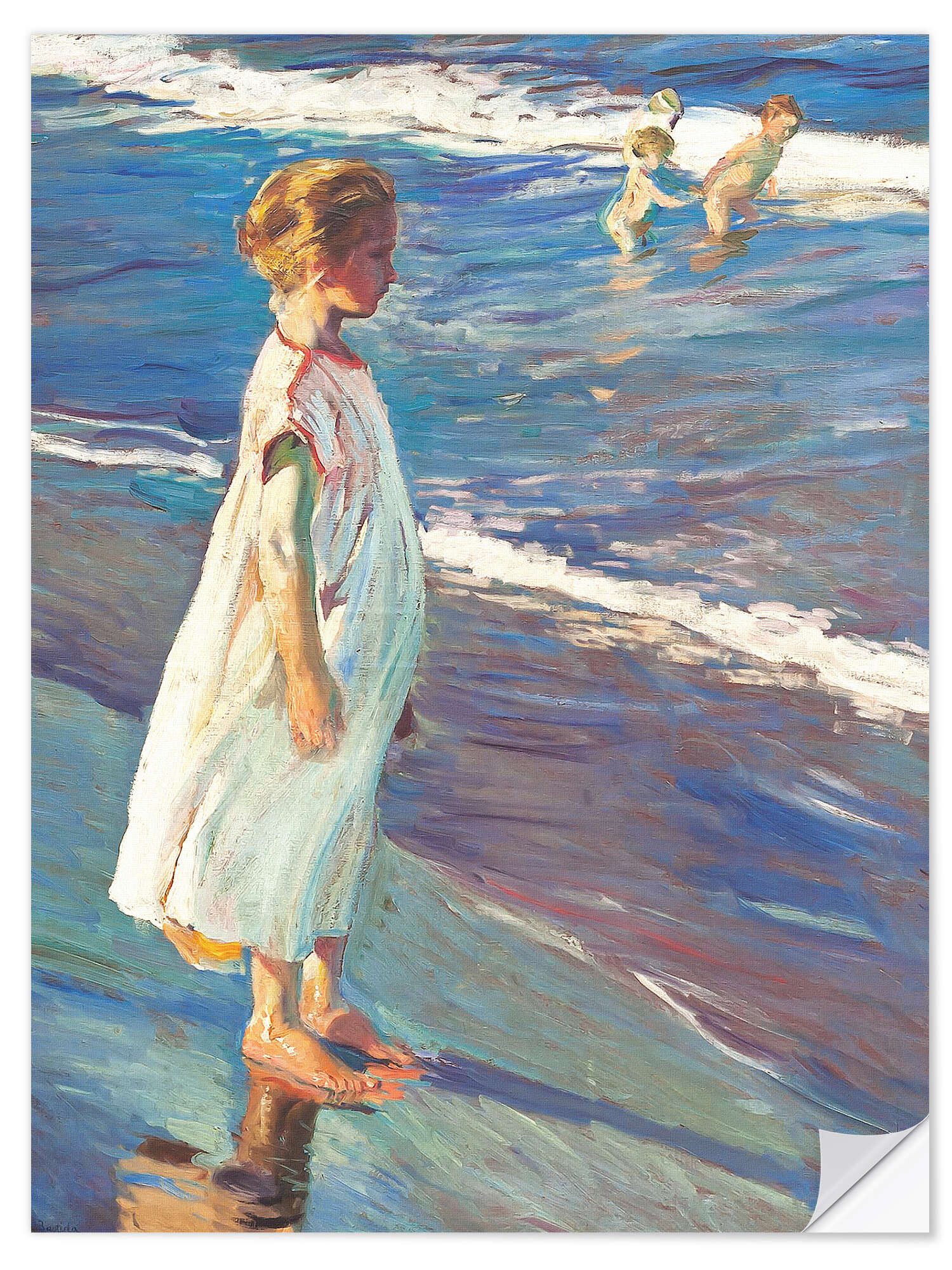 Posterlounge Wandfolie Joaquín Sorolla y Bastida, Mädchen, Wohnzimmer Maritim Malerei