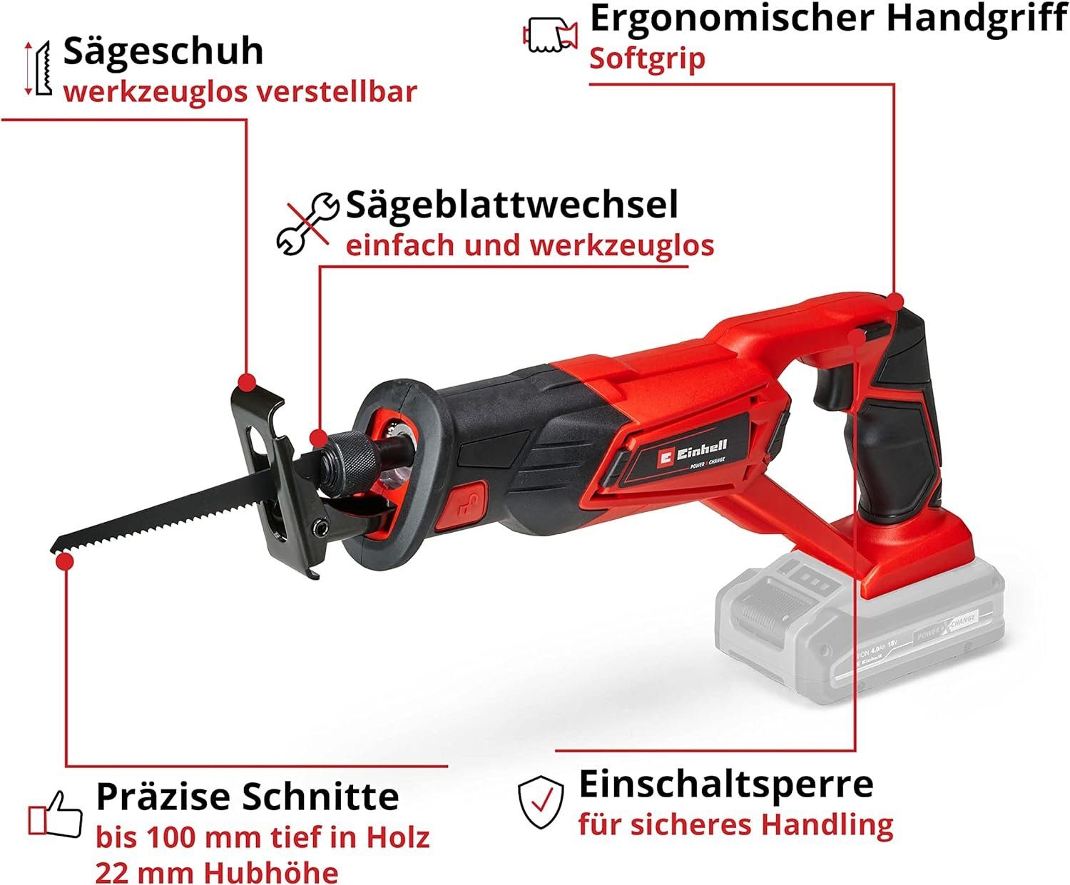 Einhell Akku-Säbelsäge Einhell Akku-Säbelsäge TE-AP 18/22 Li 18V mit Akku 4.0 Ah, Ladegerät