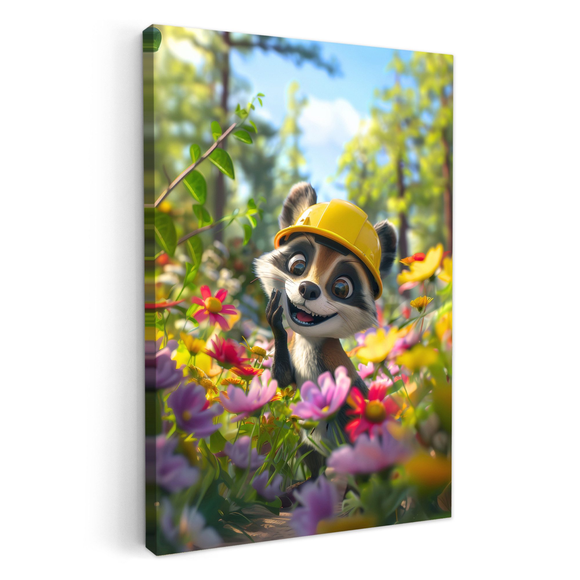 OneMillionCanvasses® Leinwandbild Waschbär - Natur - günstig online kaufen
