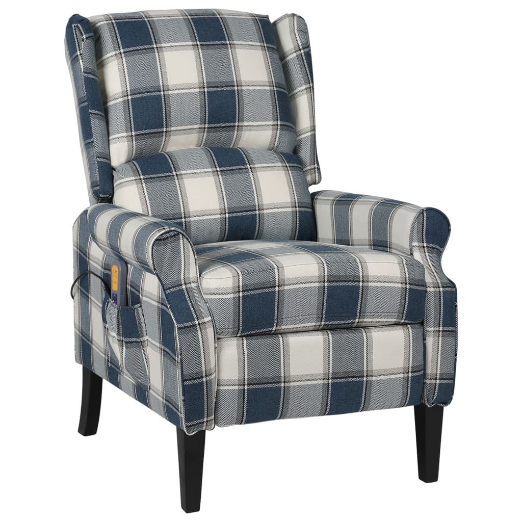 vidaXL Massagesessel Massagesessel Verstellbar Blau Stoff günstig online kaufen