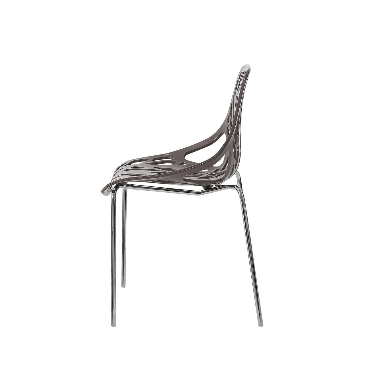Makika Esszimmerstuhl Retro Stuhl Design-Stuhl Set in Grau CALUNA 4er 