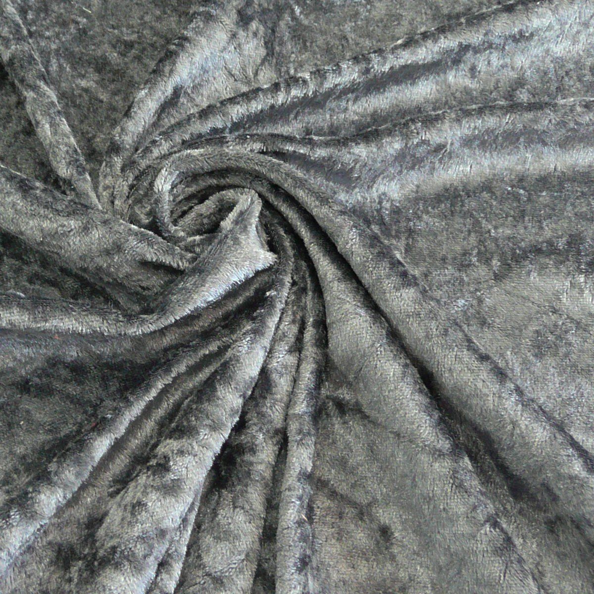 Stoff Samtstoff Kreativstoff Pannesamt einfarbig dunkelgrau 1,5m