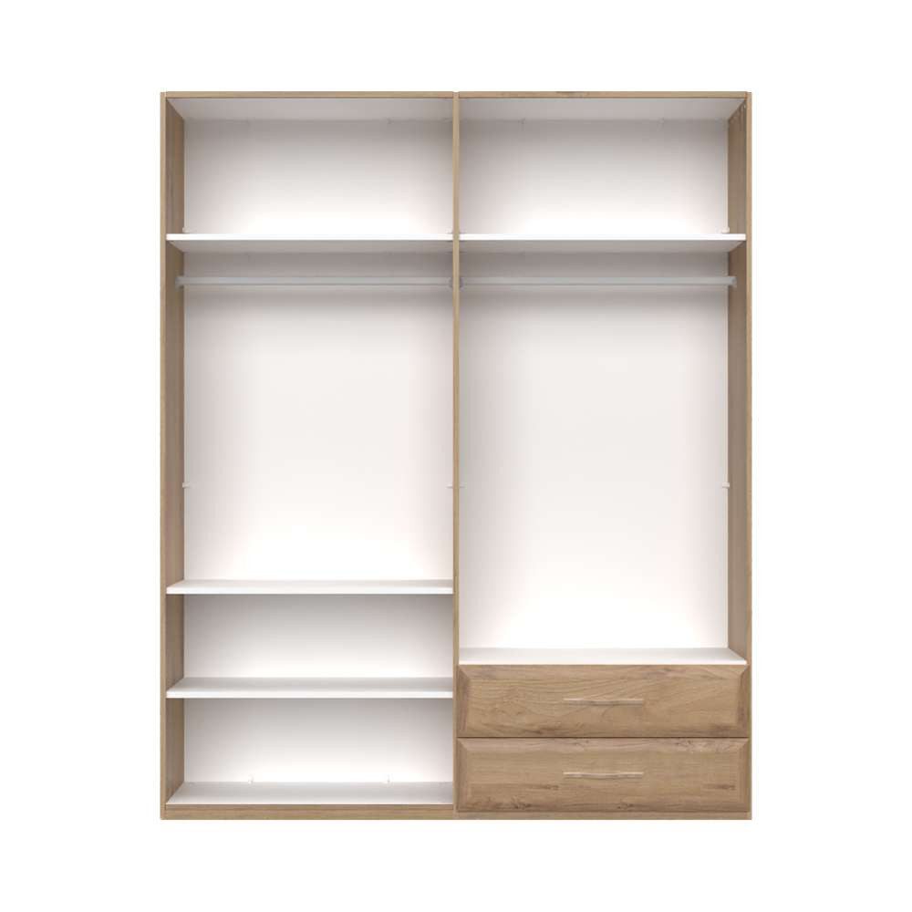 OTTO home Kleiderschrank Gala, beige hochglänzend UV lackiert, kratzfest, FSC-zertifiziert (abgerundete Schubladen aus MDF im Holzdekor, soft-close) hoher Schrank (224cm), wahlweise in 3 Breiten, Made in Europe