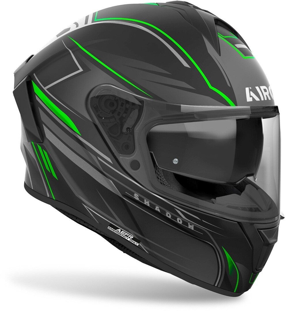 Airoh Motorradhelm Spark 2 Shadow Helm, vorbereitet für Kommunikationssystem,Notfallsystem-Polsterung (EQ