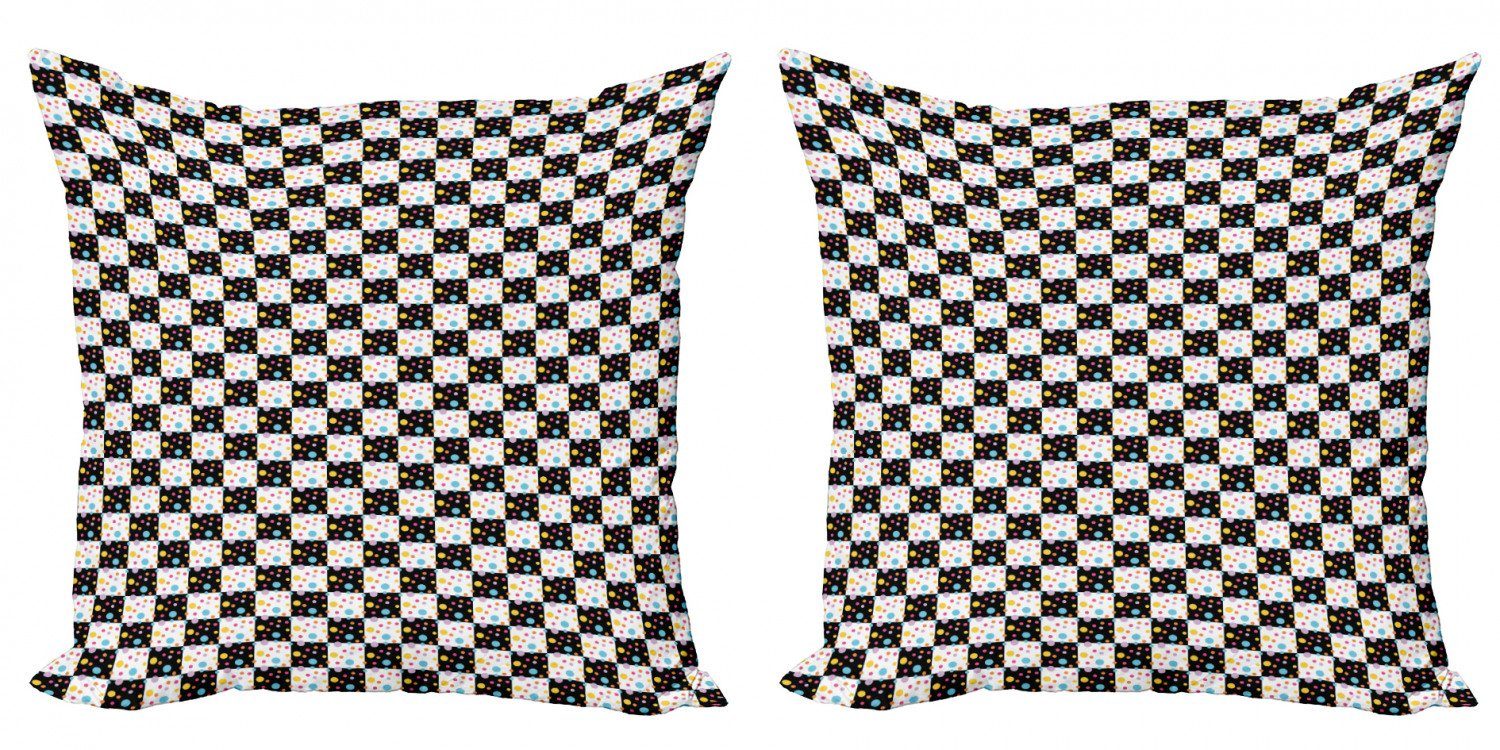 Kissenbezüge Modern Accent Doppelseitiger Digitaldruck, Abakuhaus (2 Stück), Bunt Checkered Gepunktete Tile