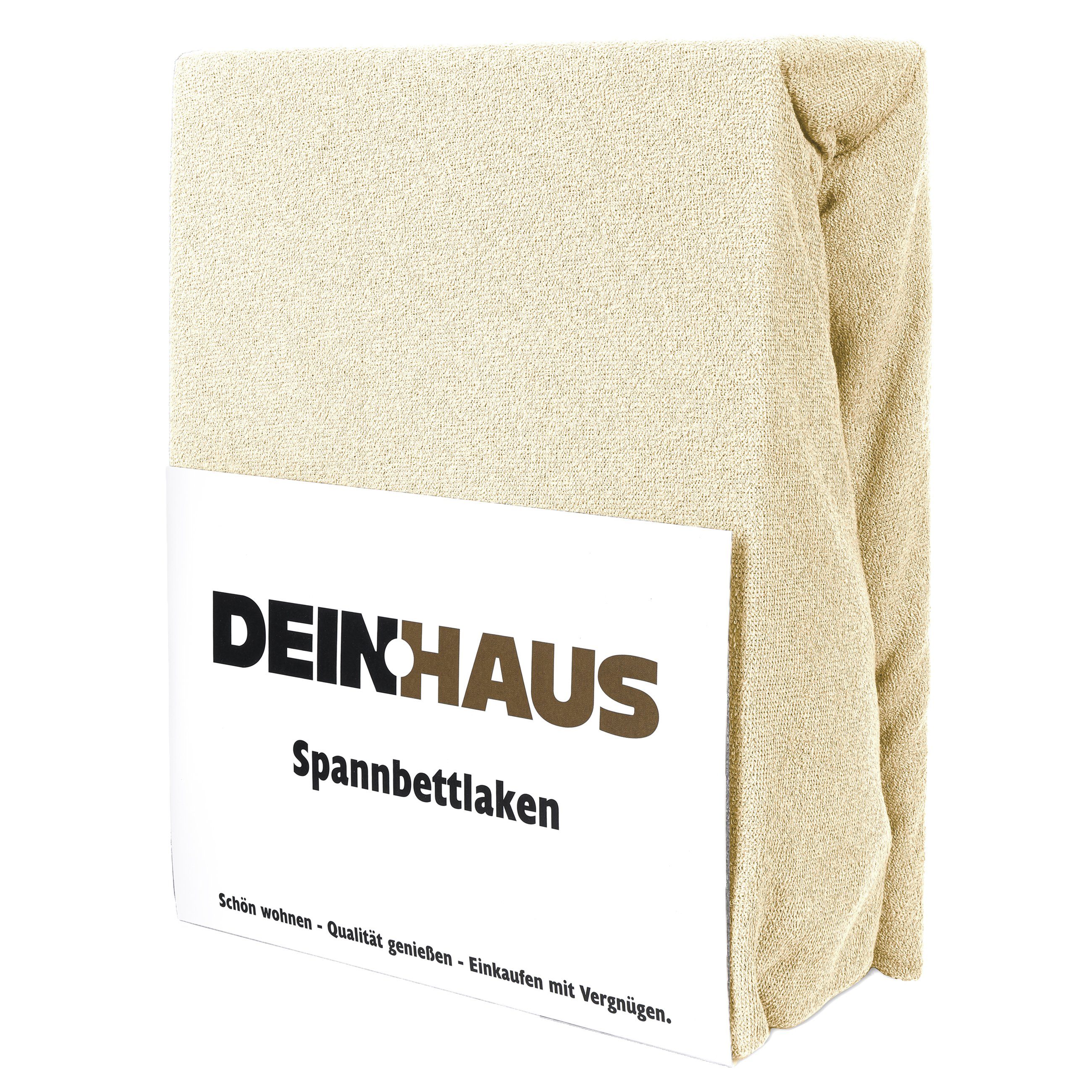 DH DEIN . HAUS Spannbettlaken Frottee SOFT, Baumwolle, Gummizug: rundum, (1 Stück), weich saugfähig atmungsaktiv Rundumgummi formstabil bis 20 cm – Bild 2 von 5