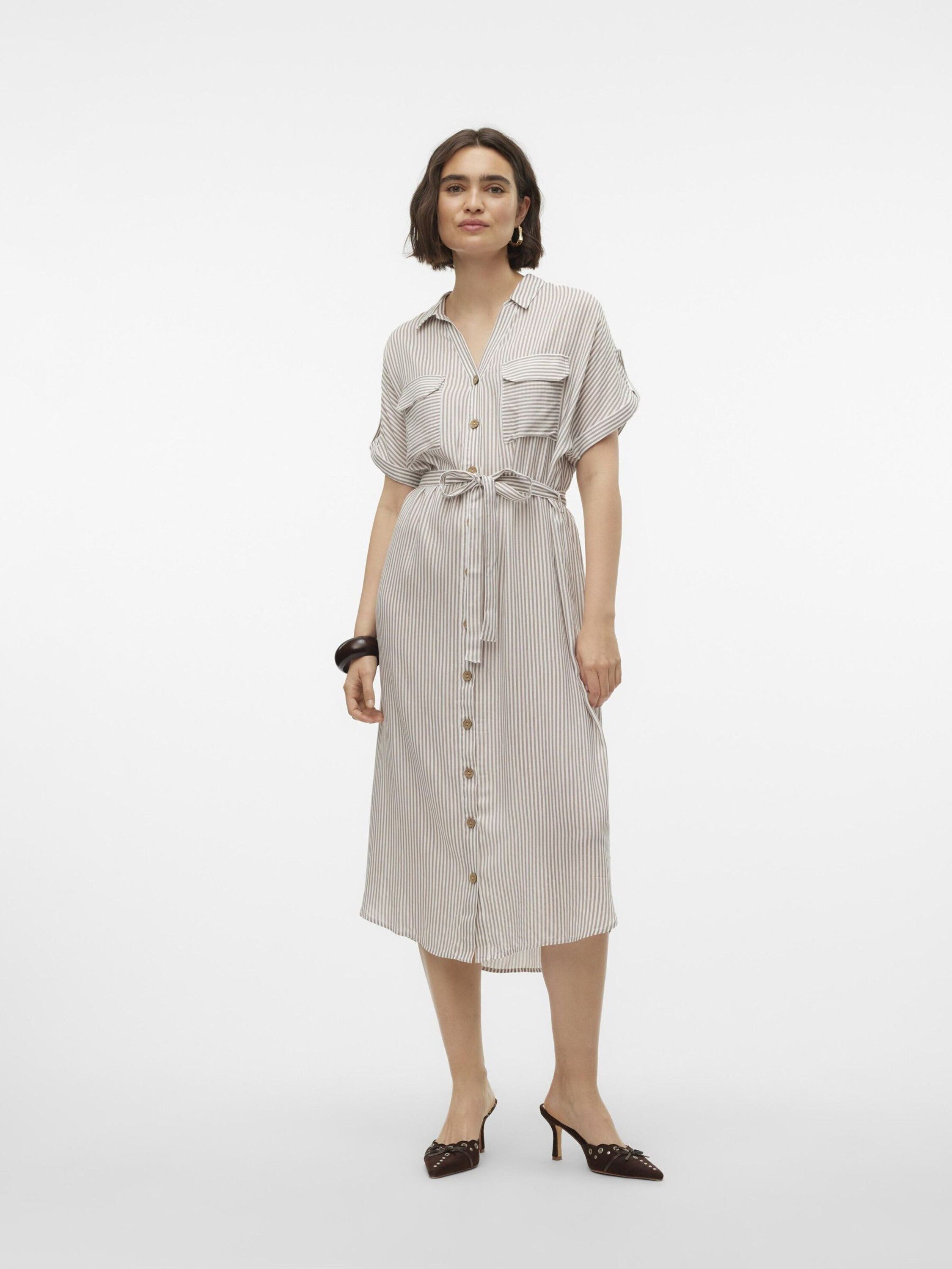 Vero Moda Blusenkleid VMBumpy (1-tlg) Drapiert/gerafft