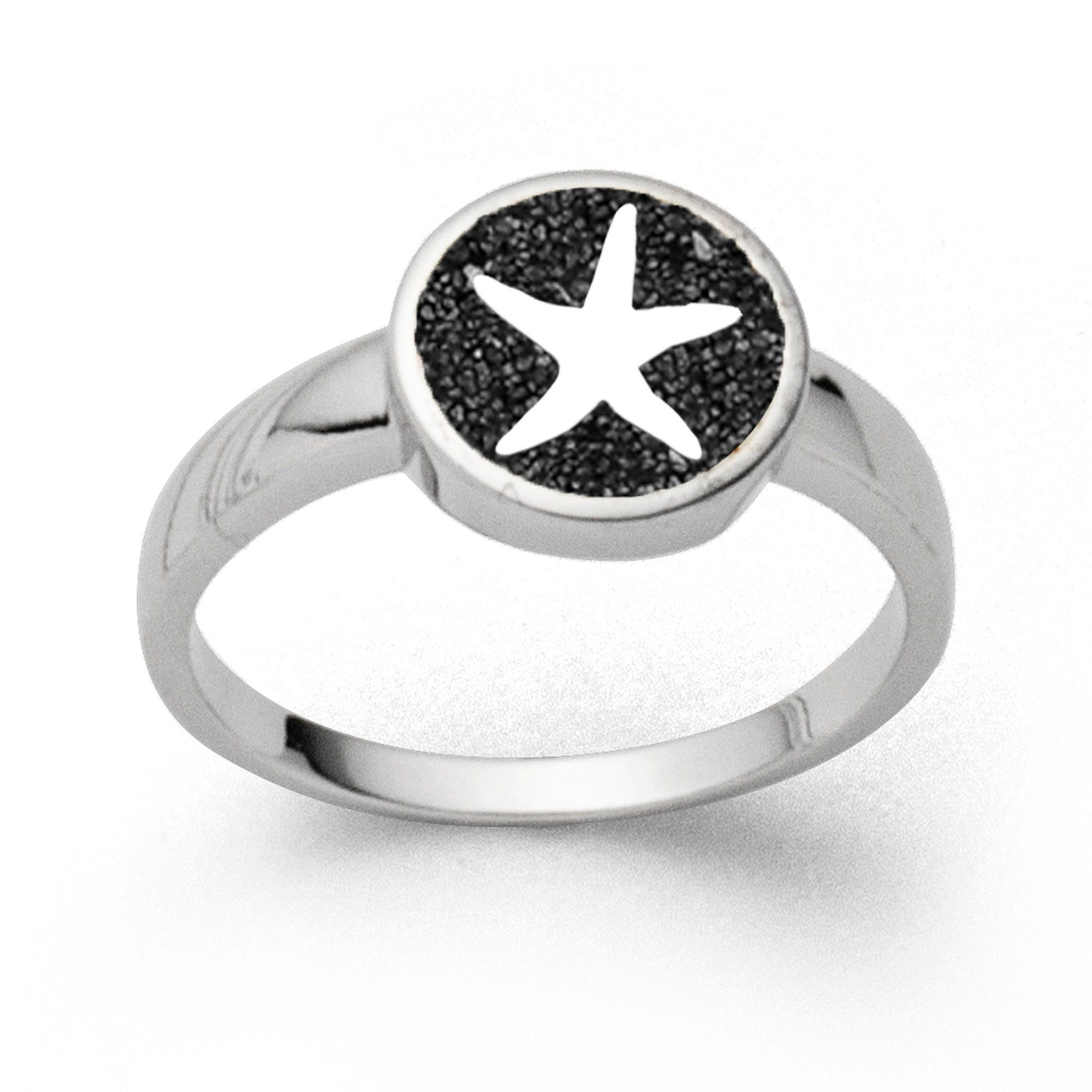 Fingerring DUR Schmuck: Ring "Traum" Seestern mit Lavasand, R5585