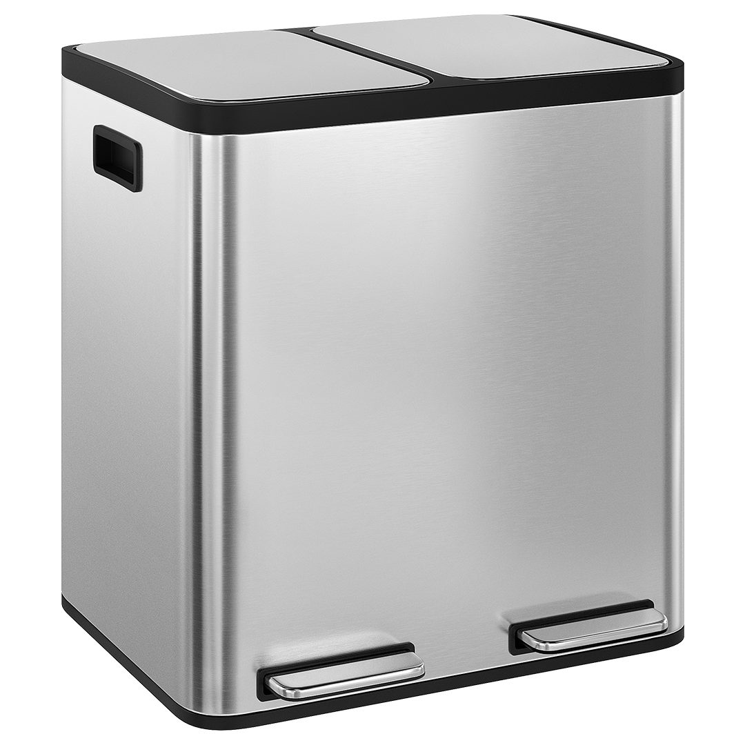 STEELSØN Mülleimer Epsilon mit Soft-Close-Funktion, Tretmülleimer mit Inneneimern, Abfalleimer aus Edelstahl, verfügbar in 2x15L oder 3x15L