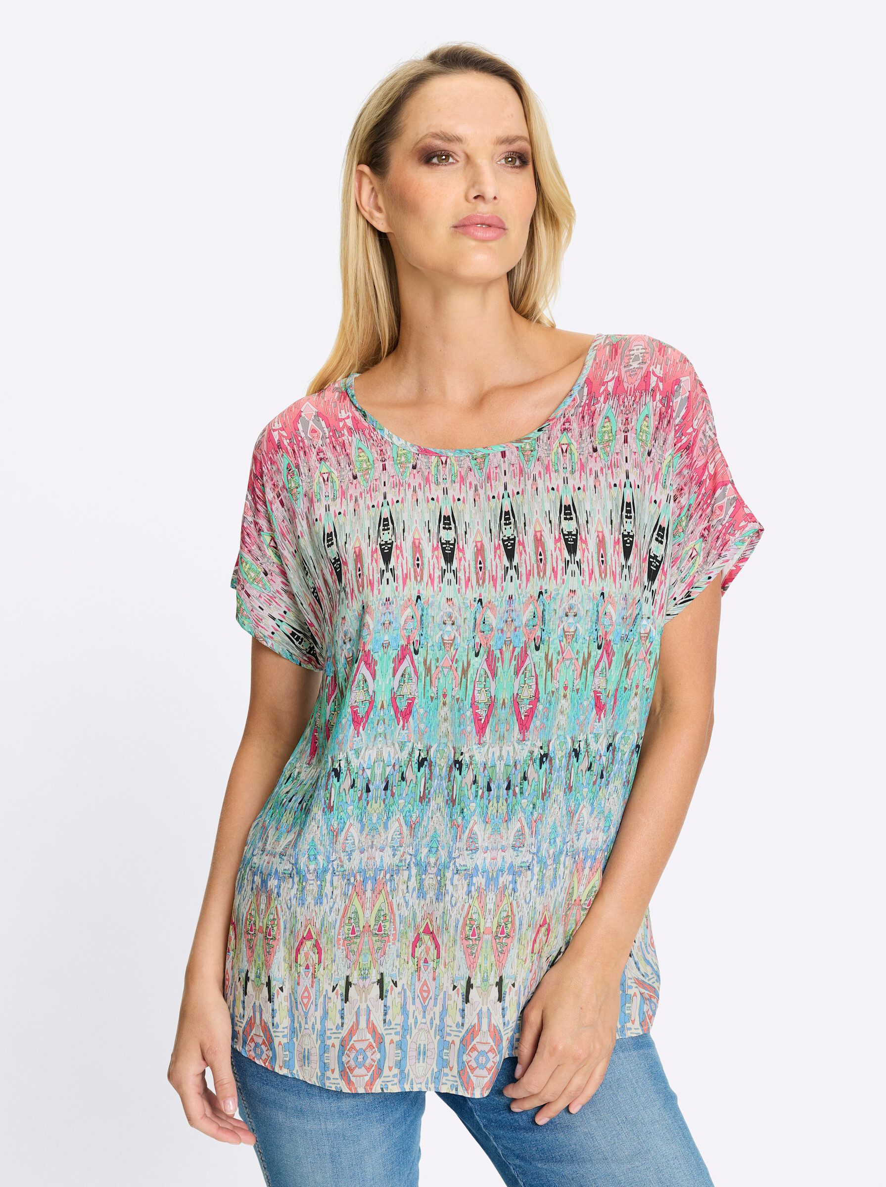 heine Klassische Bluse Druckbluse Kurzarm günstig online kaufen