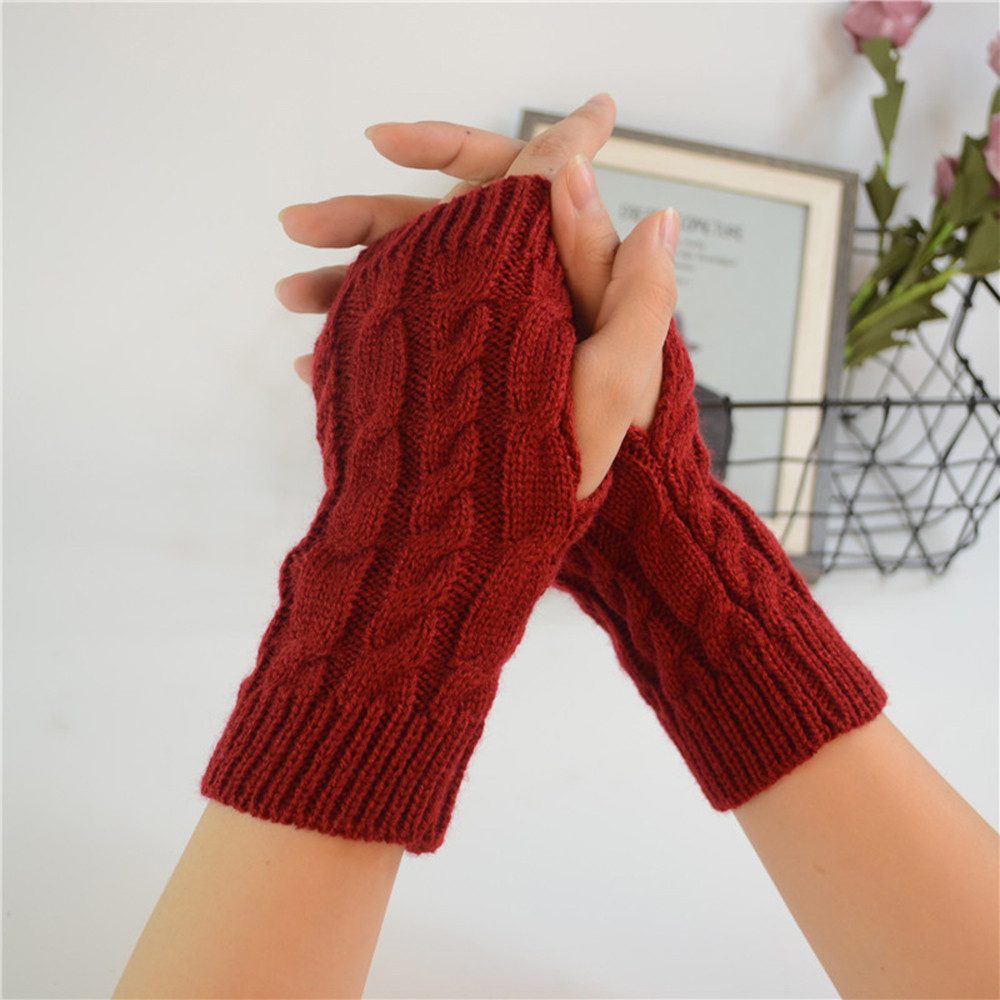 Cachito Armstulpen Winter Fingerlose Handschuhe Unisex Warm Weiche Strickhandschuhe
