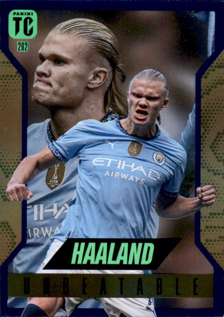 Topps Sammelkarte 262 - Erling Haaland - Unbeatable - Electric Blue - 2025
