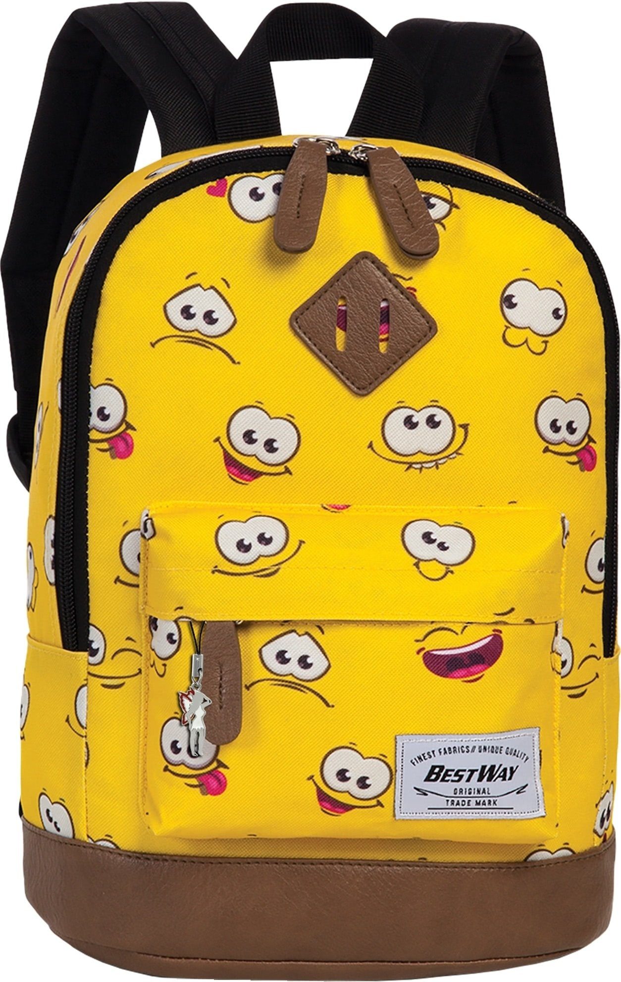 fabrizio® Freizeitrucksack Bestway Rucksack Kinder Campus Kids (Freizeitrucksack), Kinder Freizeitrucksack, Kinderrucksack Polyester, gelb ca. 29cm hoch