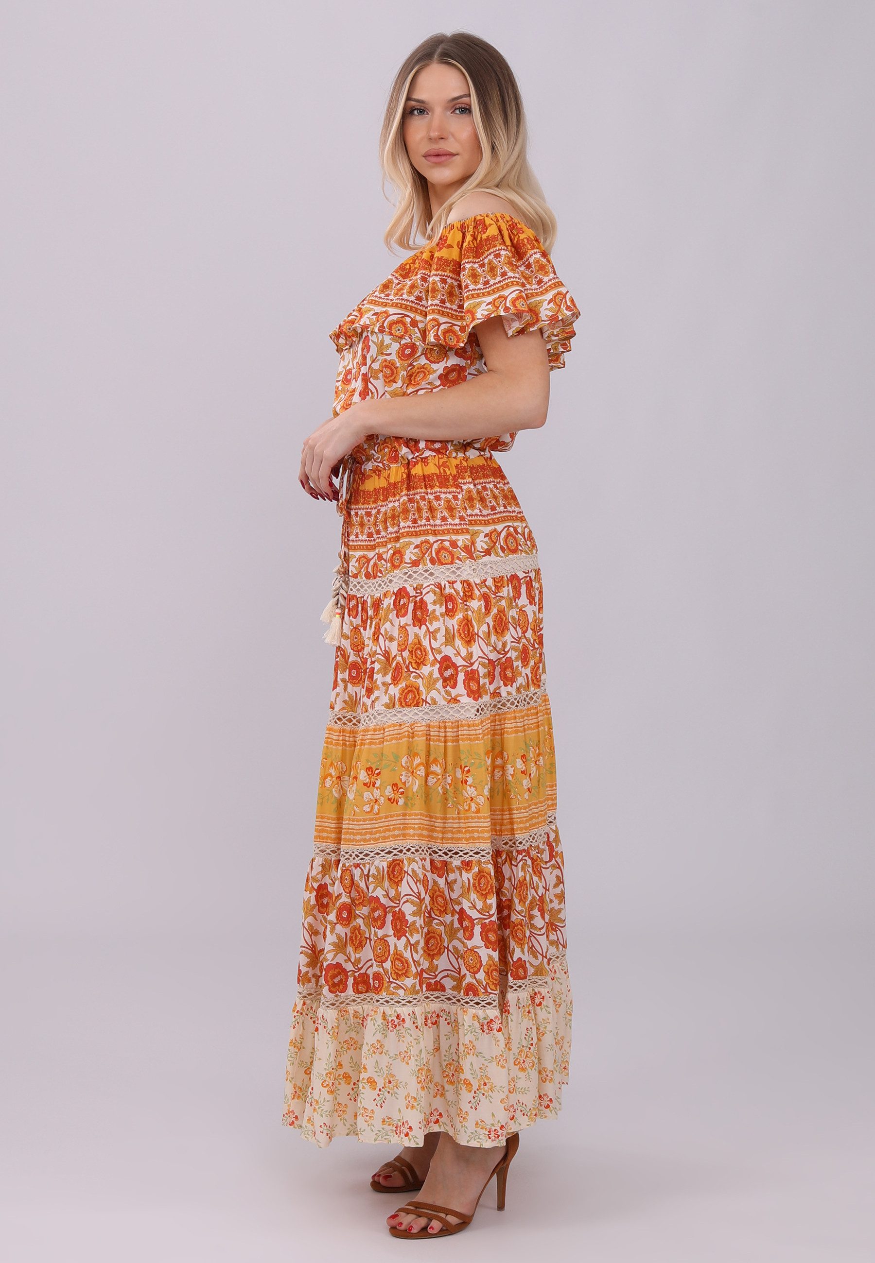 YC Fashion & Style Sommerkleid "Boho-Sommertraum Carmen Maxikleid" Alloverdruck