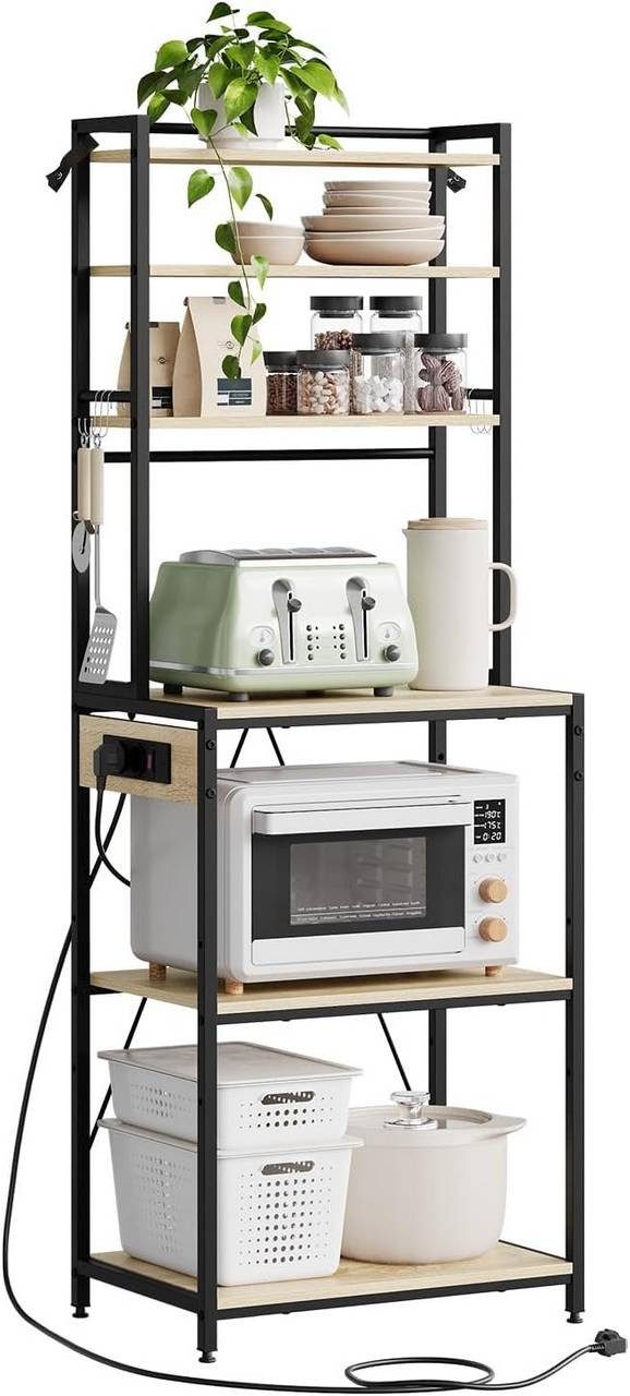 Woltu Küchenregal, 1-tlg., 6-stöckig, 6 Haken, günstig online kaufen