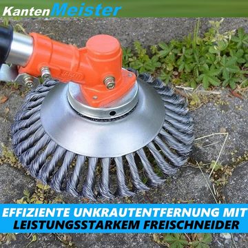 MAVURA Motorsensenmesser KantenMeister Freischneider Unkrautbürste für Motorsense, Wildkrautbürste Profi Fugenbürste Unkraut entferner 25,4 X 150mm