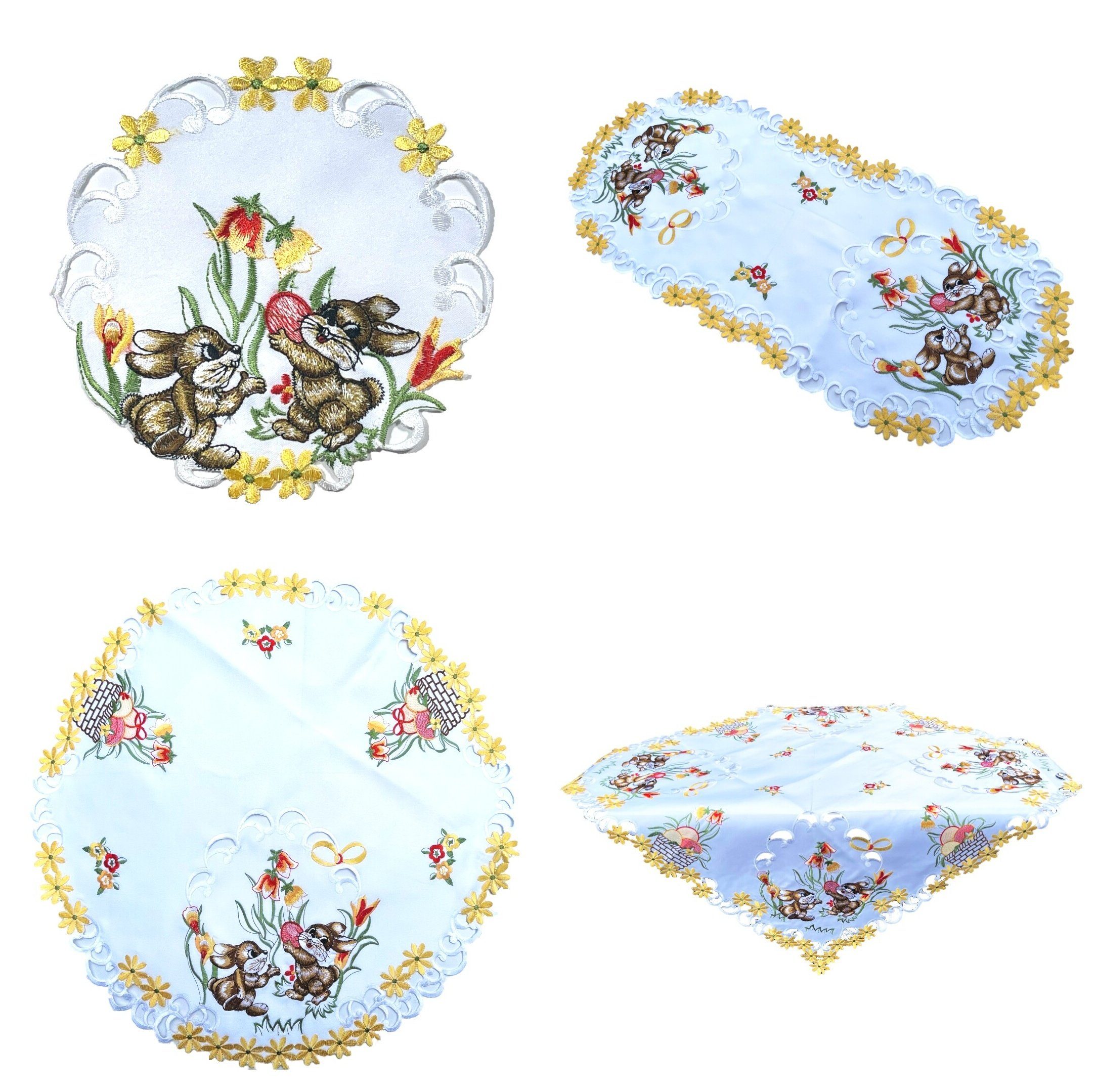 Westernlifestyle Tischdecke Gelbe Tulpen, Osterhasen, weiße günstig online kaufen