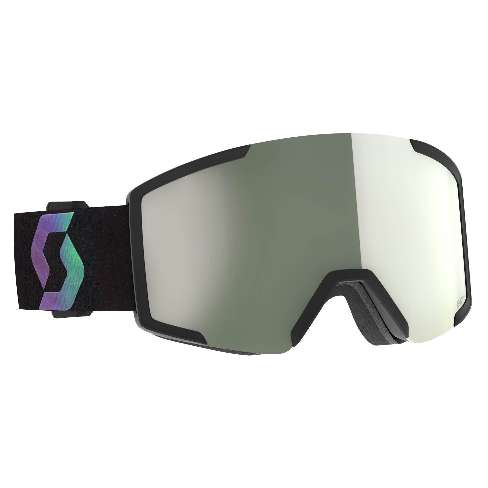 Scott Skibrille Scott Shield Amp Pro Goggle Accessoires Black - Aurora Green - AMP Pro White Chrome