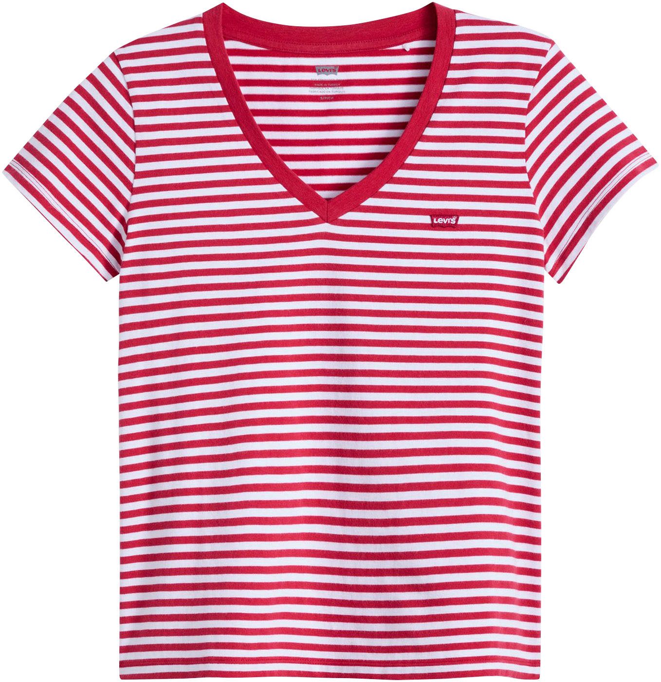 Levi's® V-Shirt PERFECT VNECK mit Mini-Batwing-Logostickerei günstig online kaufen
