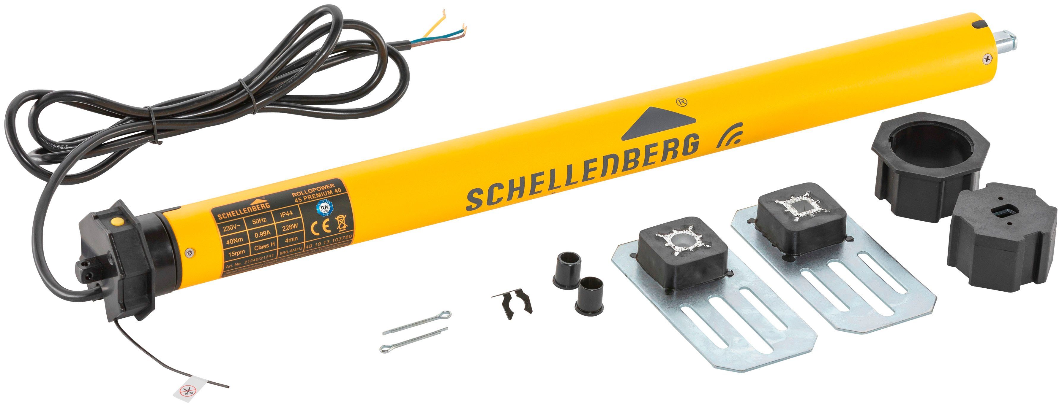 SCHELLENBERG Rollladenmotor Premium, Rohrmotor mit Funk Endlageneinstellung, geeignet für 60 mm Rollladenwellen, Maxi, 40 Nm, Zugkraft 60 kg