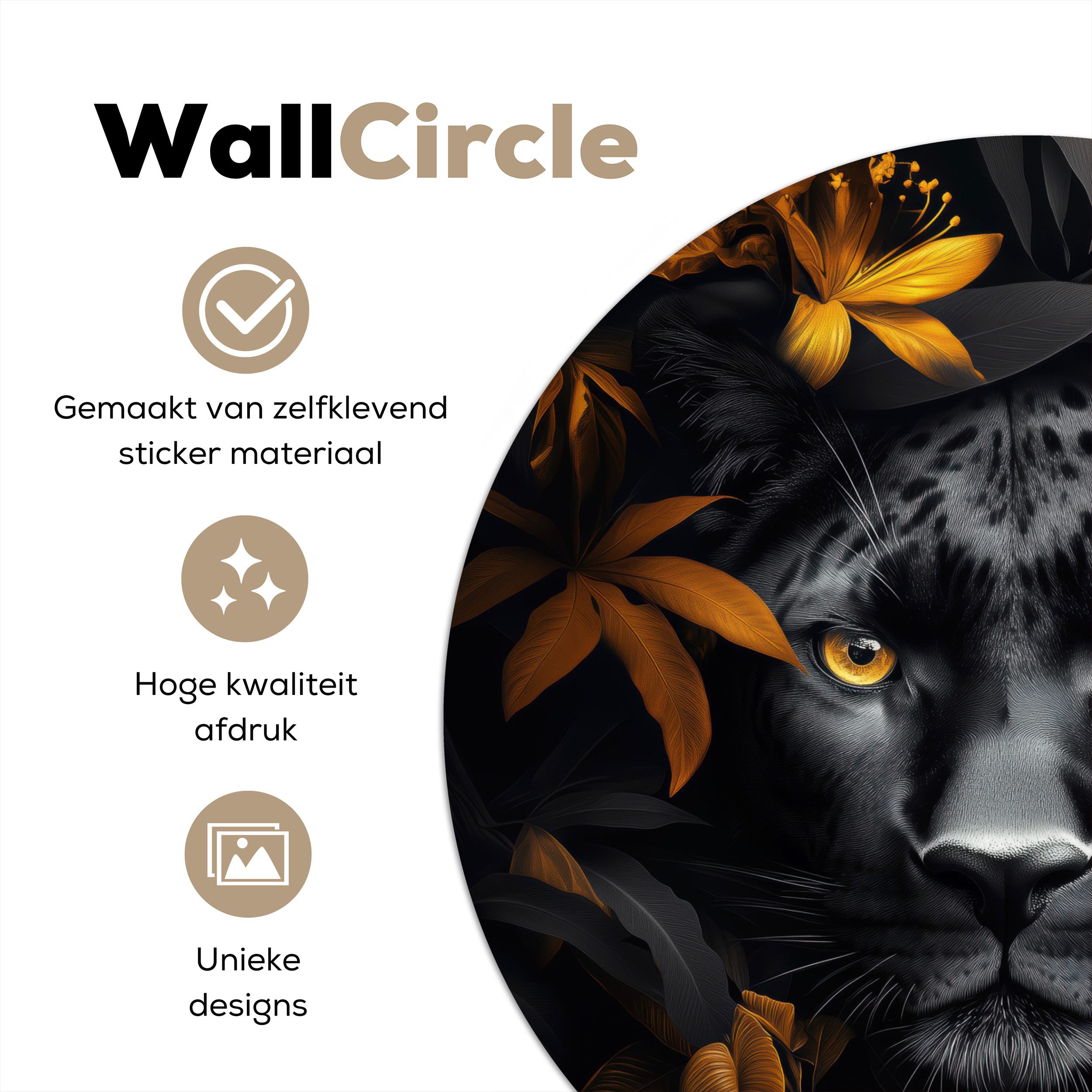 MuchoWow Wandsticker Schwarzer Panther - Blumen günstig online kaufen