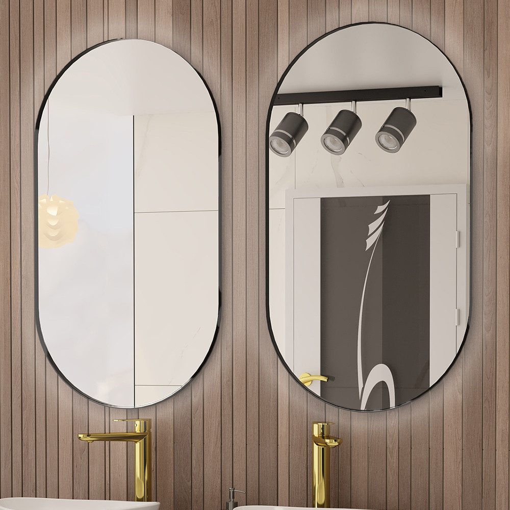 Lomadox Wandspiegel MIRROR-140, Badezimmerspiegel Schminkspiegel 55 x 90 cm modern