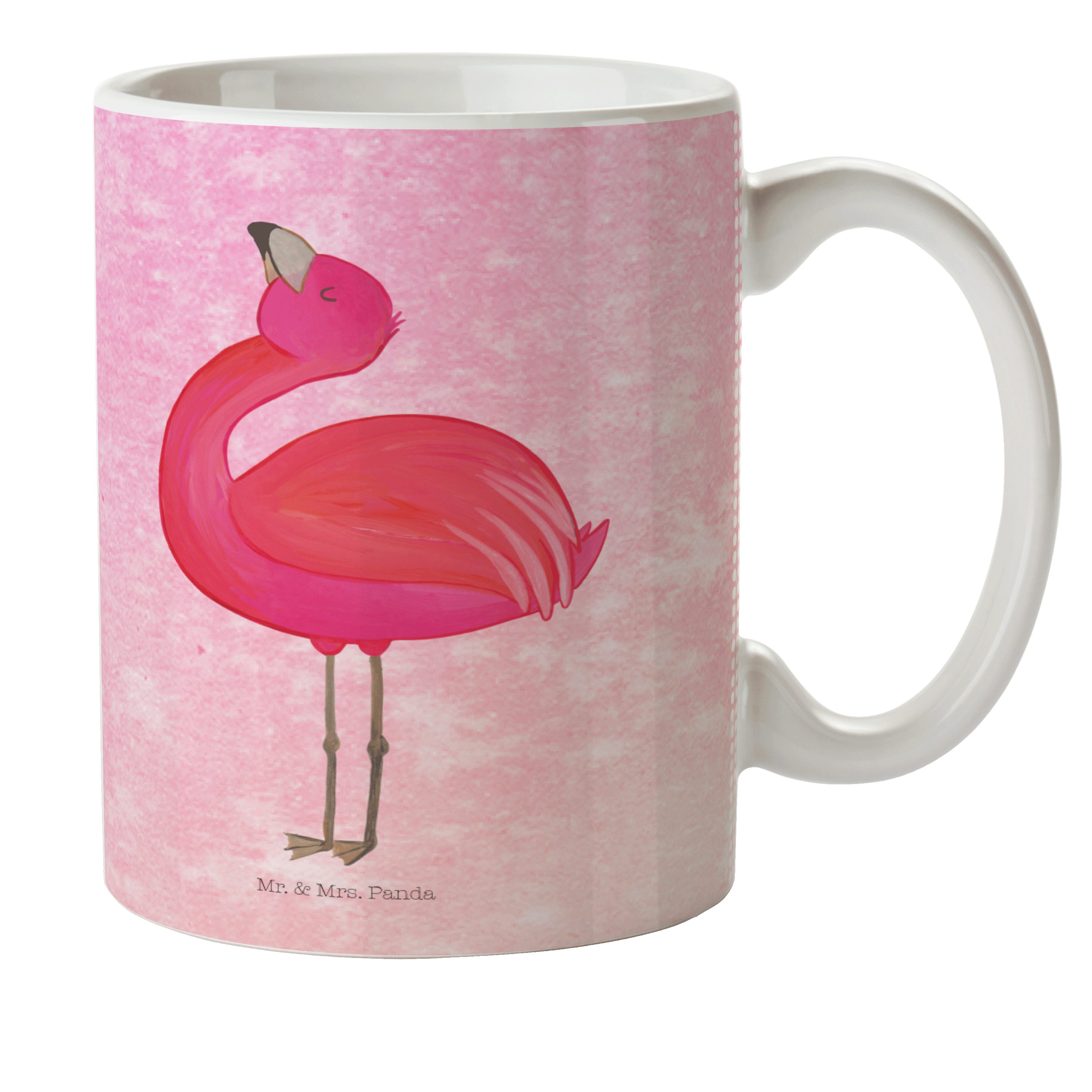 Mr. & Mrs. Panda Kunststoff Freundin, Flamingo beste Aquarell Geschenk, Kinderbecher - stolz Pink - K, Tochter