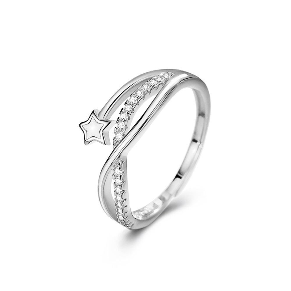 POCHUMIDUU Fingerring S925 Sterling Silber Double Layered Star Lineage Frauen Ring (1-tlg)