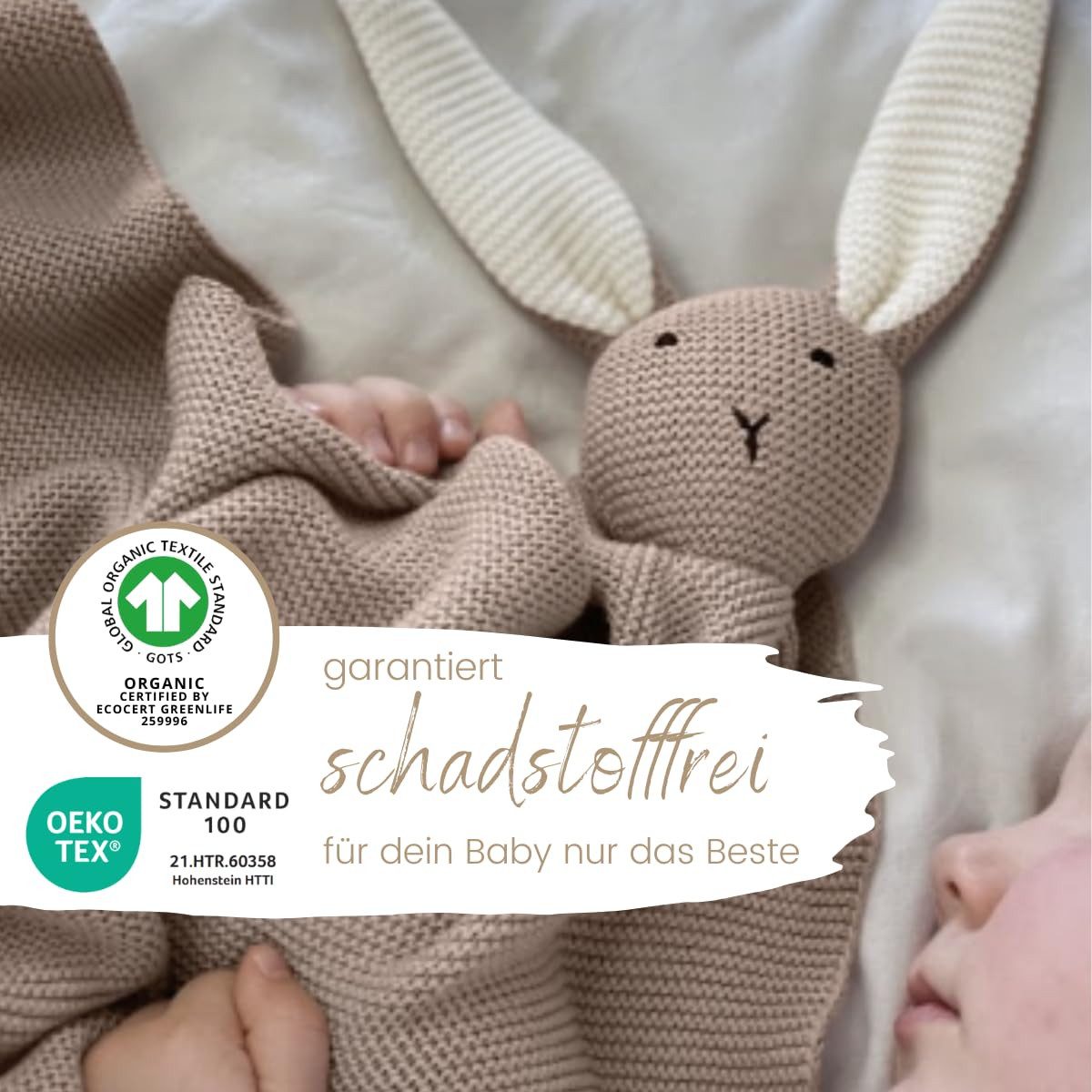 Babydecke DIKOS® Babydecke SCHMUSE-HASE Baby Geschenk Mädchen Junge Geschenkset, DIKOS, Geschenk zur Geburt, PREMIUM Qualität, 100 % BIO Baumwolle, nachhaltig