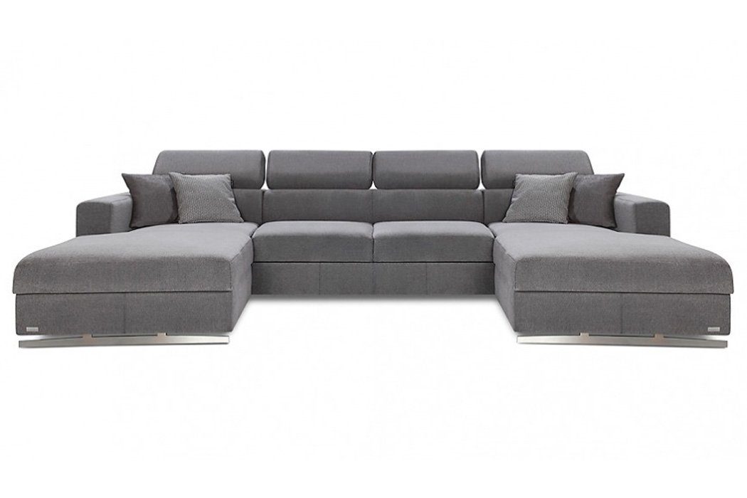 JVmoebel Ecksofa Wohnlandschaft Bettfunktion Stoff Ecksofa U-Form Couch, Made in Europe