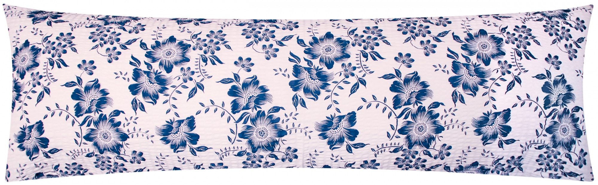 Heubergshop Seitenschläferkissenbezug, (1 Stück), Seersucker 40x145cm Geblümt Blumen 100% Baumwolle (EW-Blumen-Weiß)