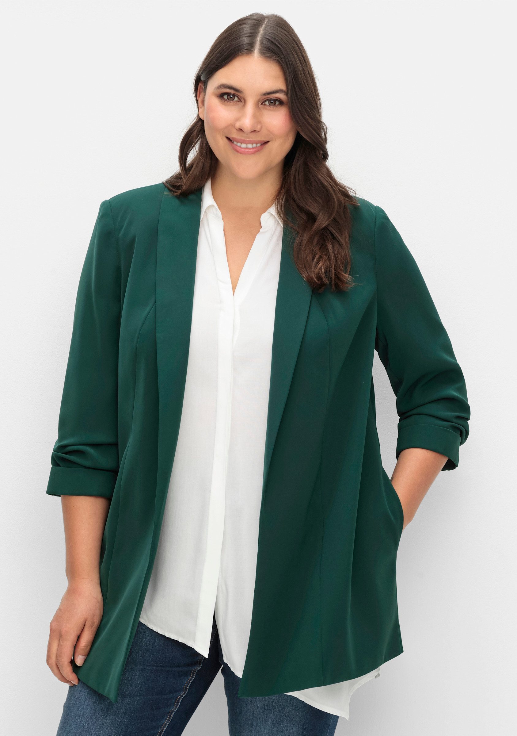 Sheego Blusenblazer Longblazer . günstig online kaufen