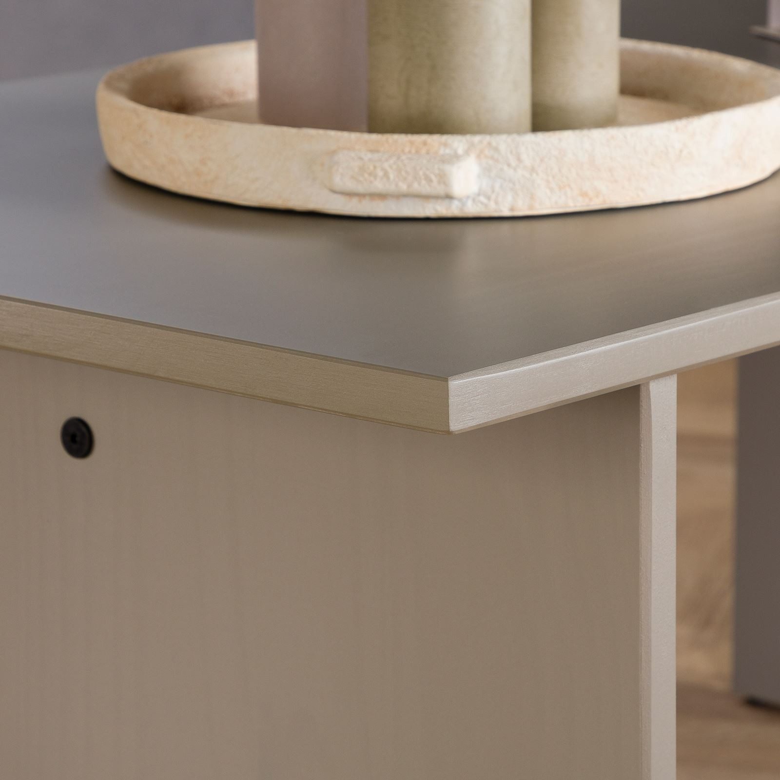 IDIMEX Couchtisch SALTO, Wohnzimmertisch aus Kiefer Massivholz, rechteckig, Sofatisch grau