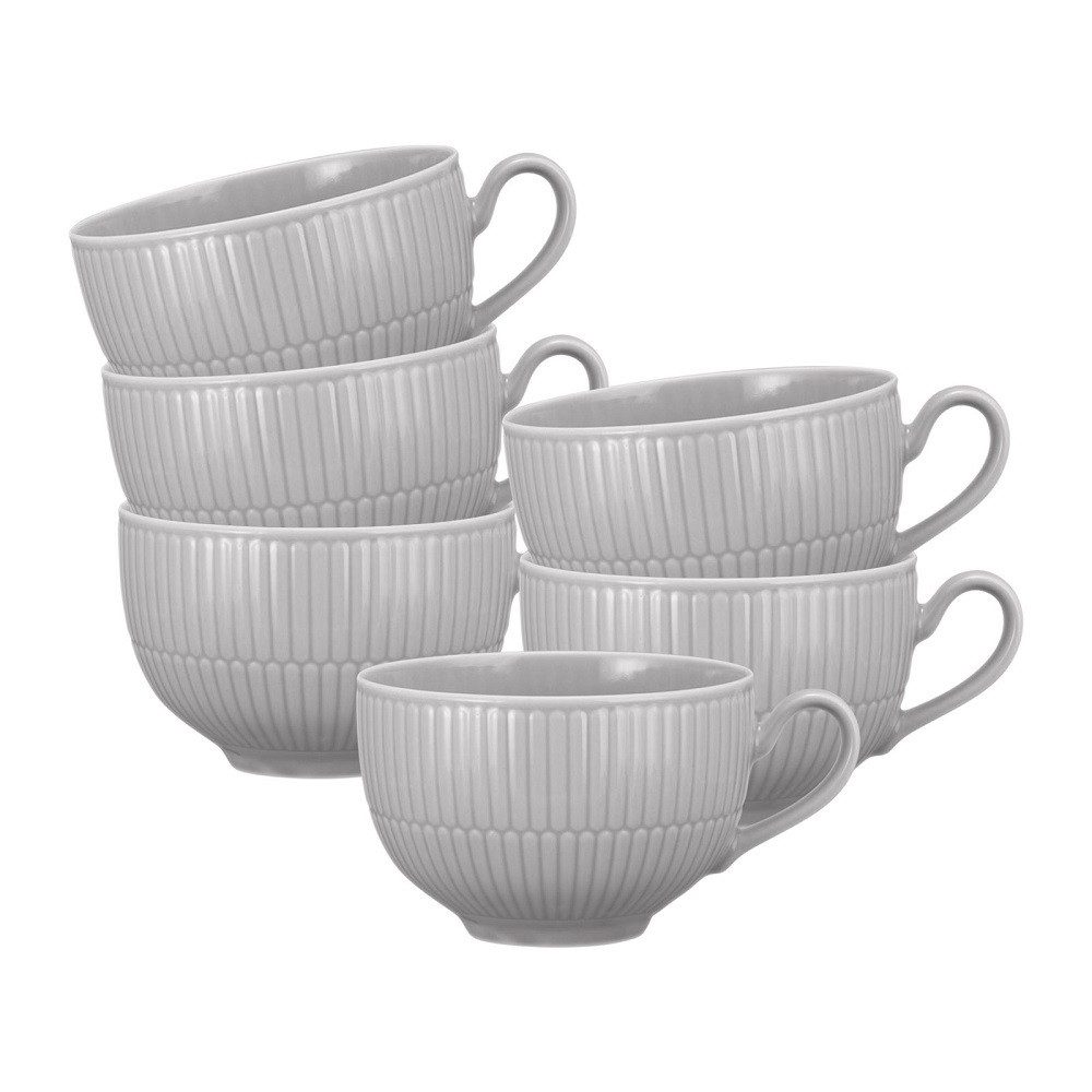 Seltmann Weiden Becher Seltmann Weiden Amina silbergrau Milchkaffeebertasse 0,35 l 6er Set, Porzellan