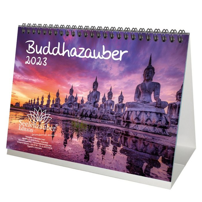 Seelenzauber Tischkalender Buddhazauber DIN A5 Tischkalender für 2023 Buddha - Seelenzauber