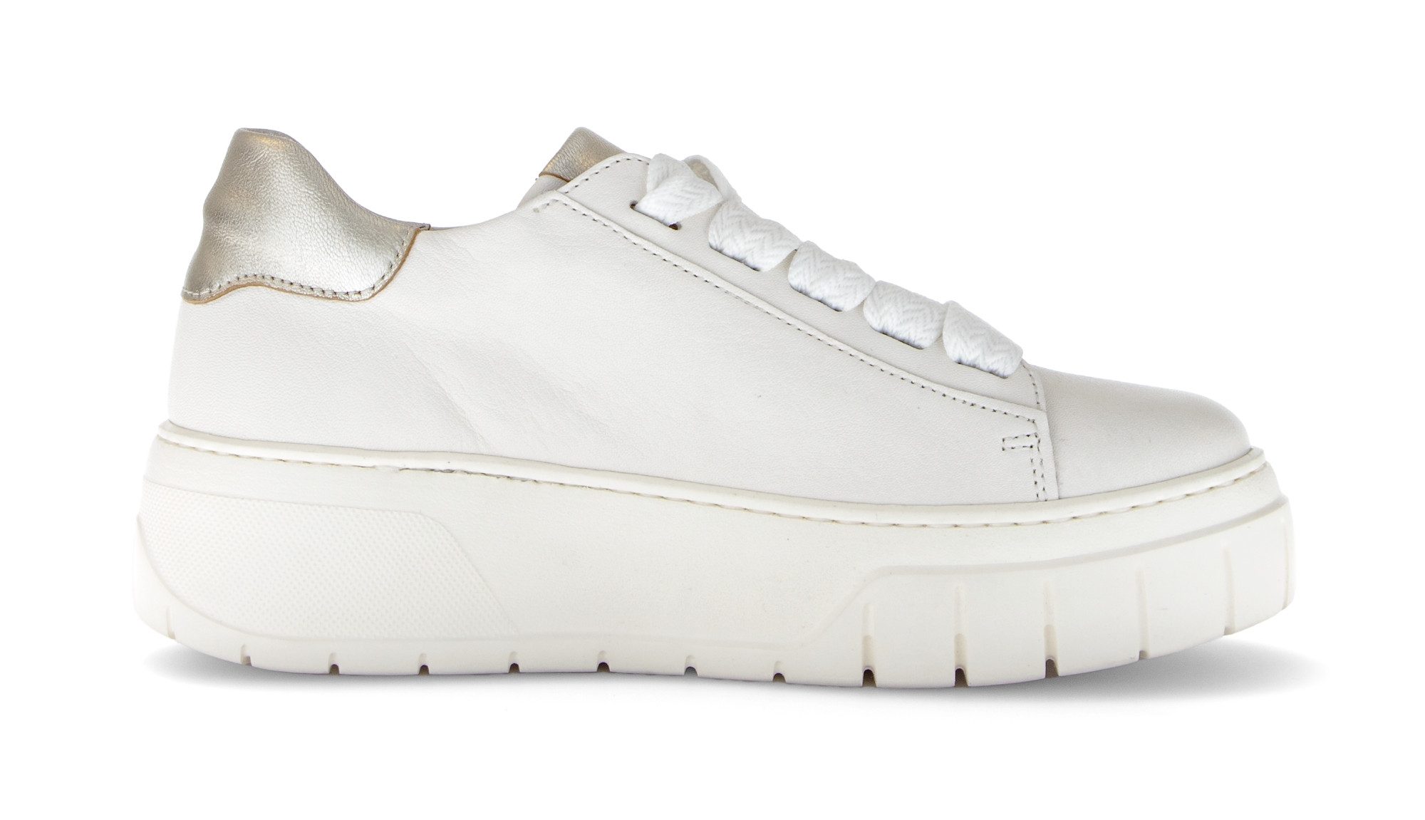 Gabor Plateausneaker, Freizeitschuh, Halbschuh, Schnürer mit Kontrastbesatz an der Ferse