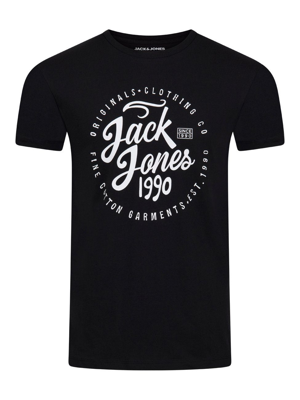 aus T-Shirt 100% Jack Herren Fit Tee 5 Rundhalsausschnitt Shirt (4-tlg) Pack & Kurzarm Regualar Logoprintshirt Baumwolle mit Jones JJLINO