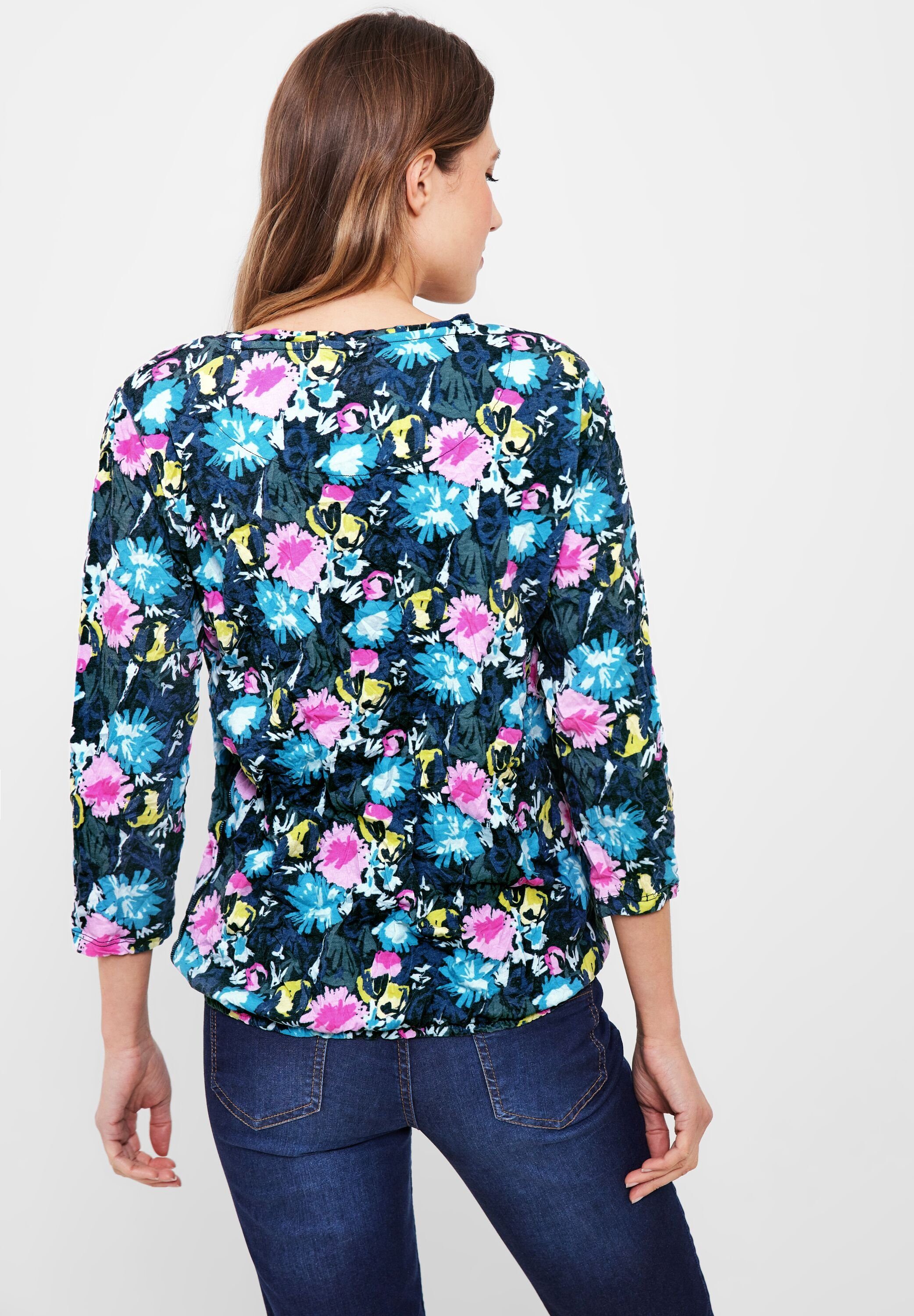 Cecil 3/4-Arm-Shirt Crash Blumenprint, mit Optik