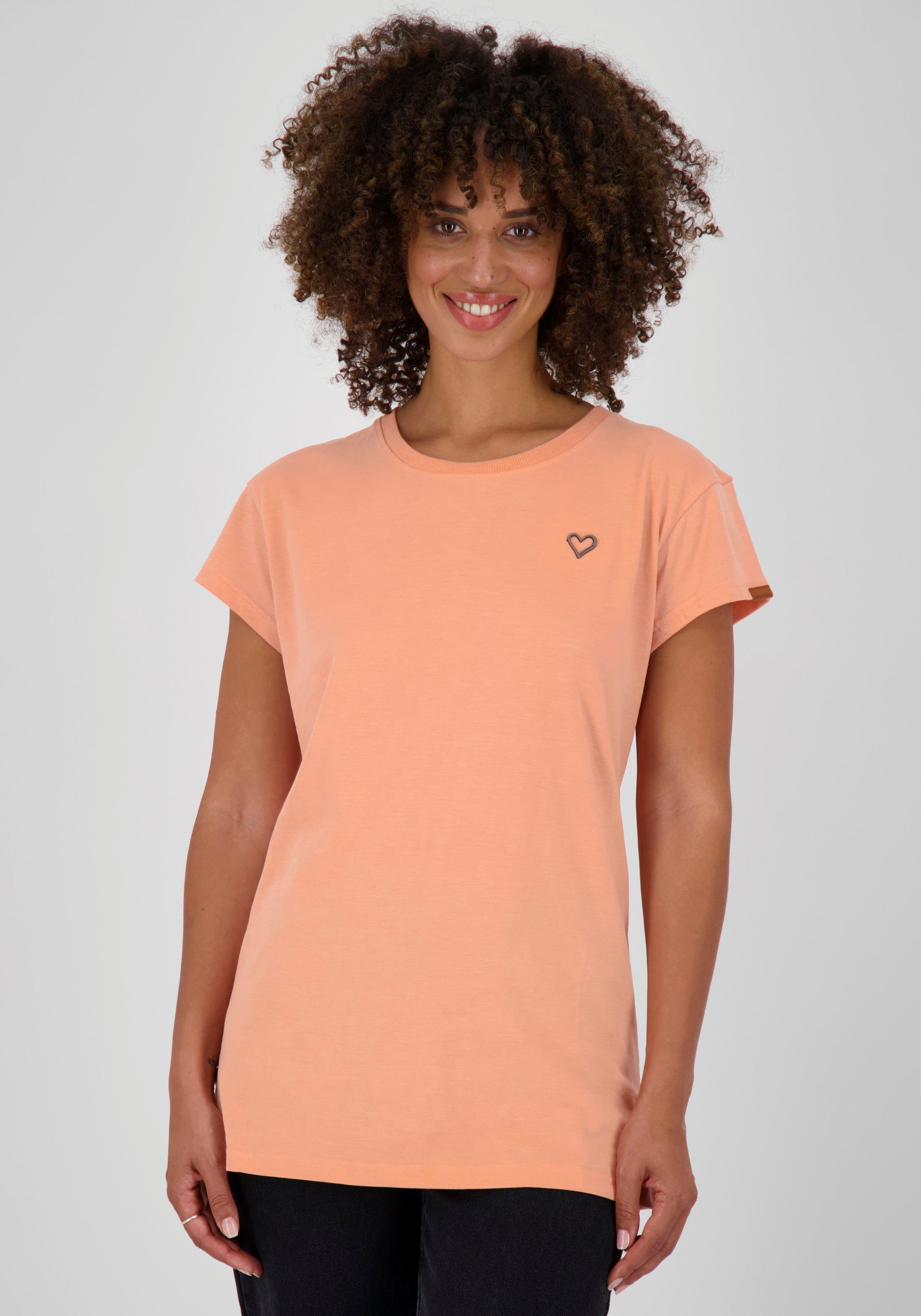 Kundenbetreuung T-Shirt peach sportives Longshirt & in Kickin schönen MaxiAK Alife Uni-Farben A