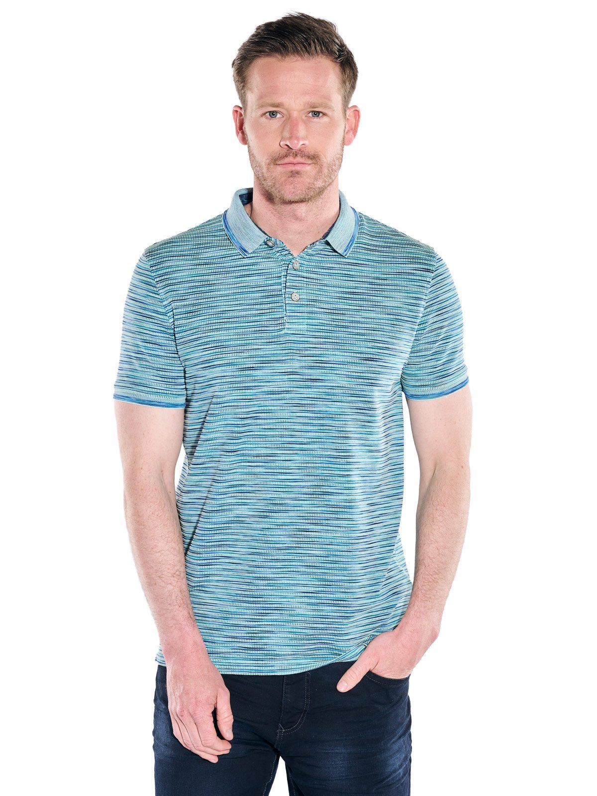 Engbers Poloshirt Herren Poloshirt mit besonderem Farbeffekt, Hellgruen